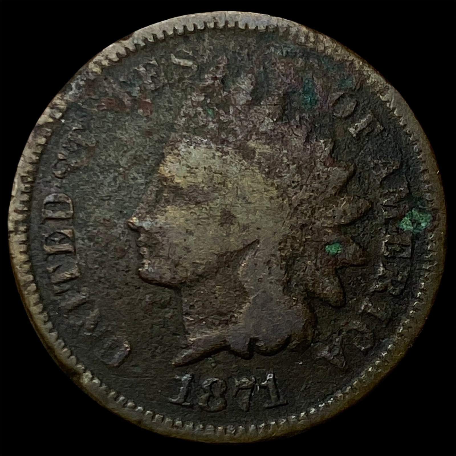 1871 Indian Head Cent NICELY CIRCULATED (1 of 2)
