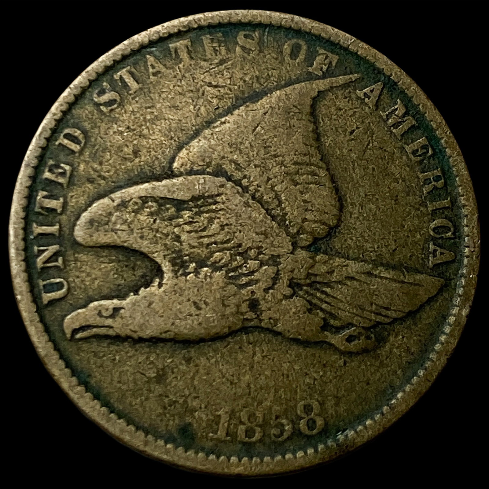 1858 Copper-Nickel Flying Eagle Cent LIGHTLY CIRCULATED: 1858 Copper-Nickel Flying Eagle Cent LIGHTLY CIRCULATED
