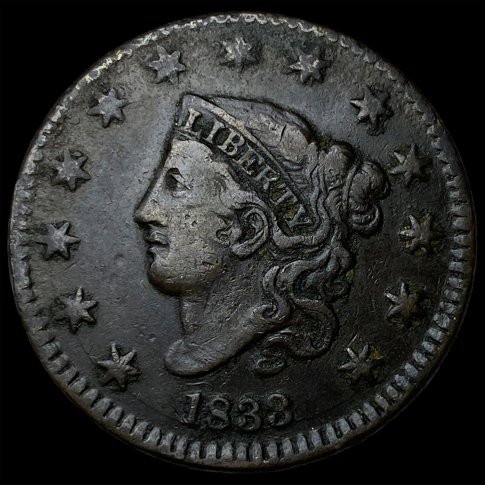 1833 Coronet Head Large Cent LIGHTLY CIRCULATED (1 of 2)