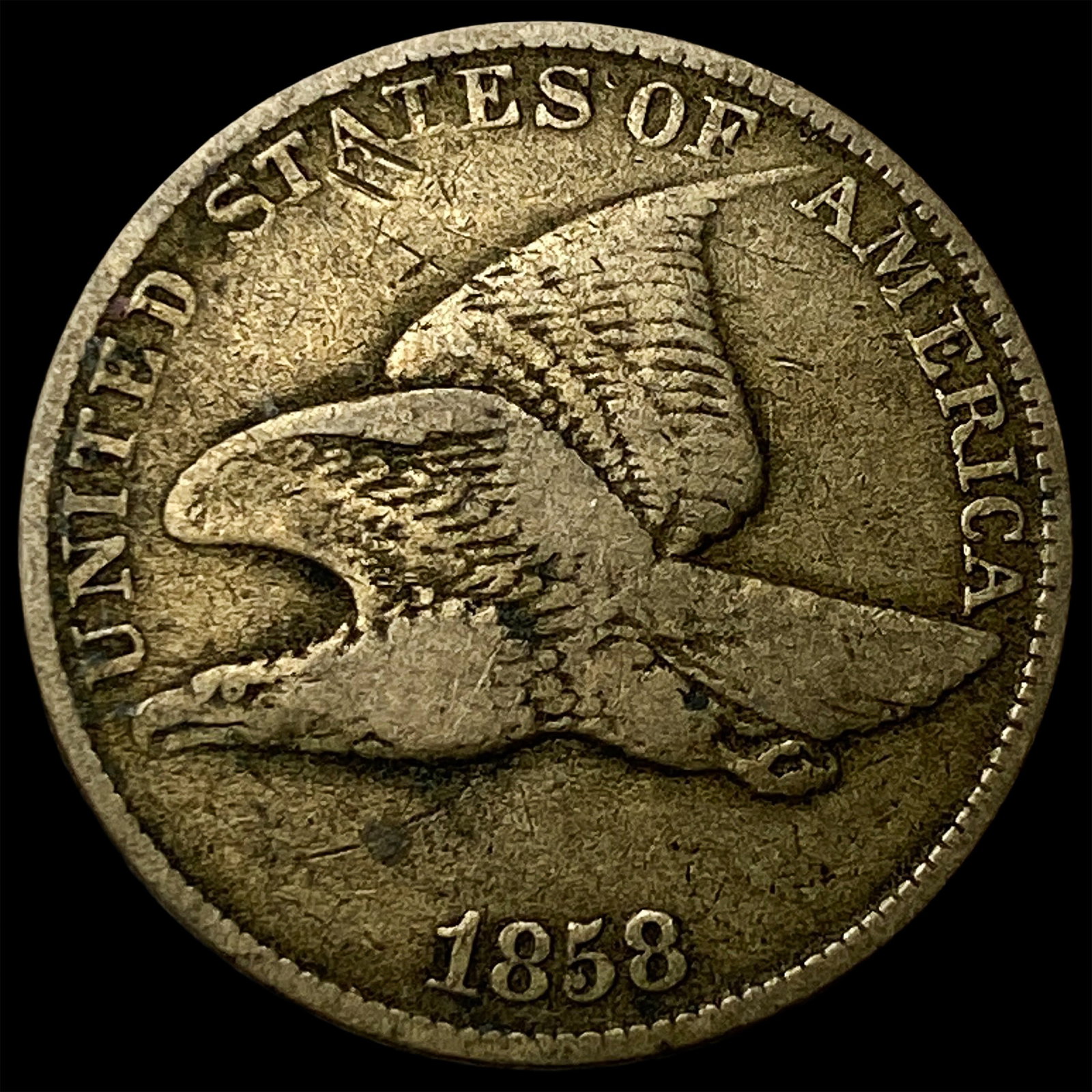 1858 Copper-Nickel Flying Eagle Cent LIGHTLY CIRCULATED (1 of 2)