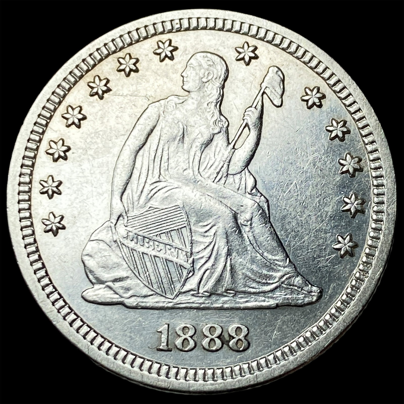 1888-S Silver Quarter Dollar LIGHTLY CIRCULATED: 1888-S Silver Quarter Dollar LIGHTLY CIRCULATED