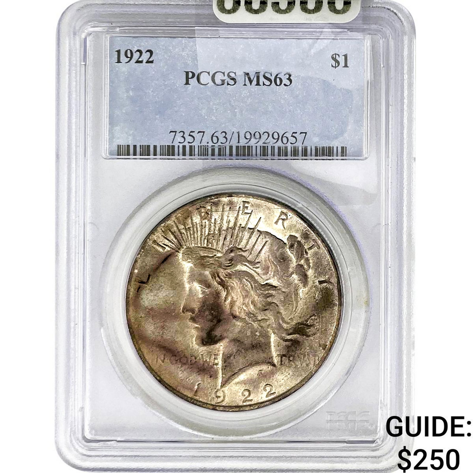 1922 Silver Peace Dollar PCGS MS63: 1922 Silver Peace Dollar PCGS MS63