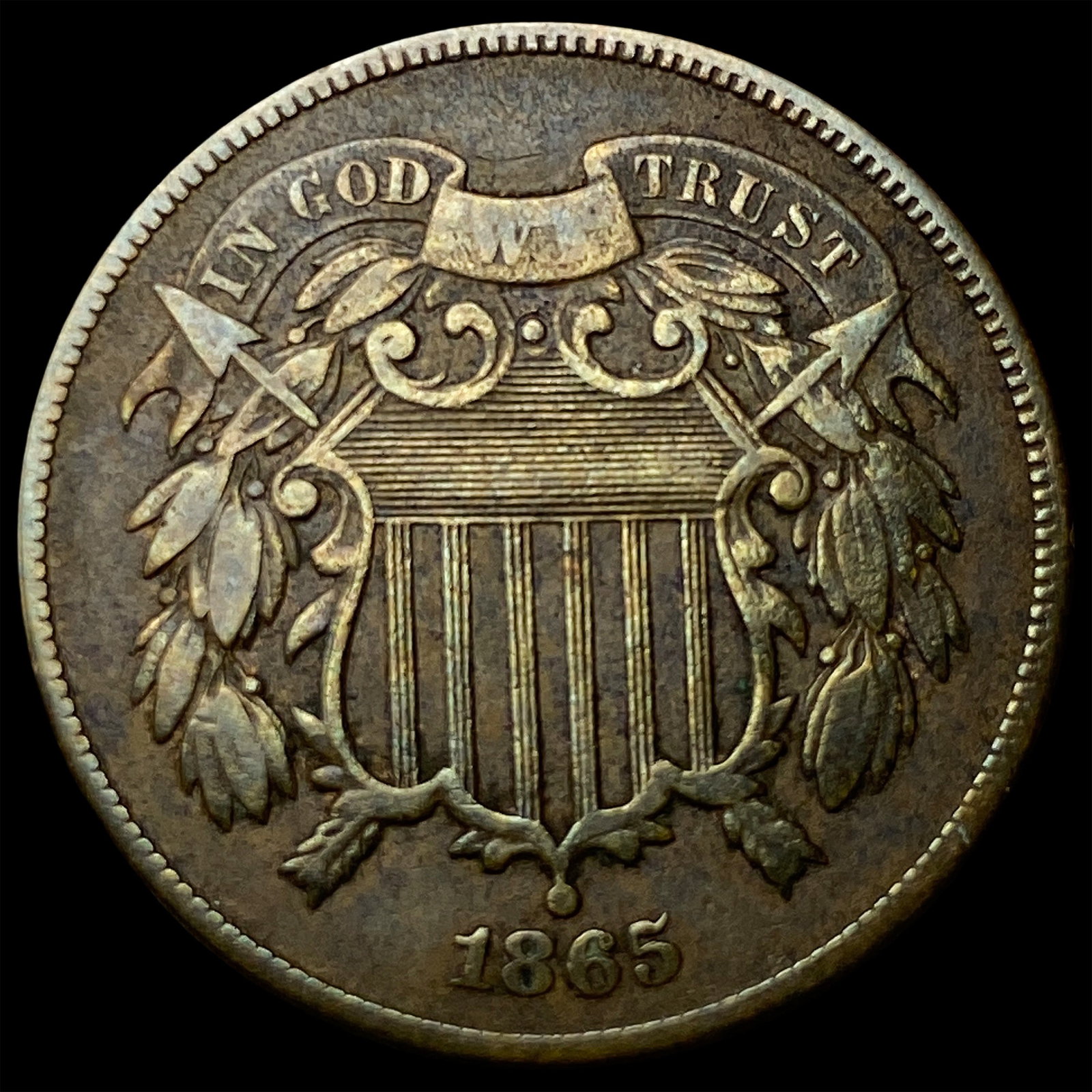 1865 Two-Cent Piece LIGHTLY CIRCULATED (1 of 2)