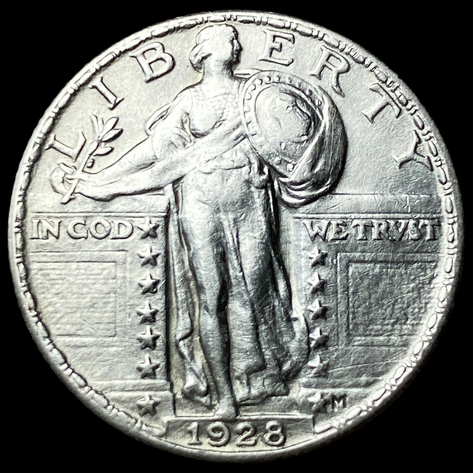 1928 Standing Liberty Silver Quarter CLOSELY UNCIRCULATED (1 of 2)