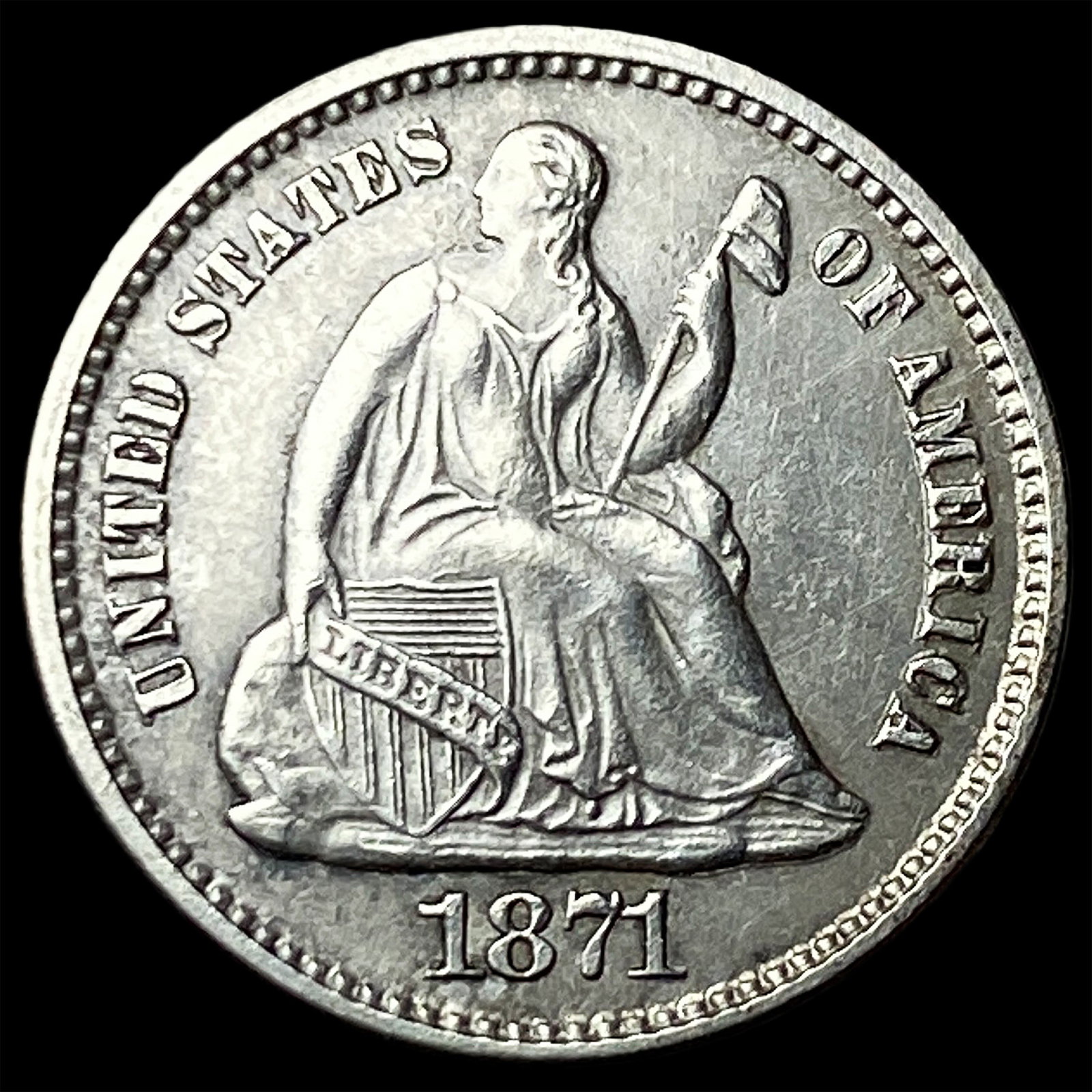 1871 Silver Half Dime UNCIRCULATED (1 of 2)