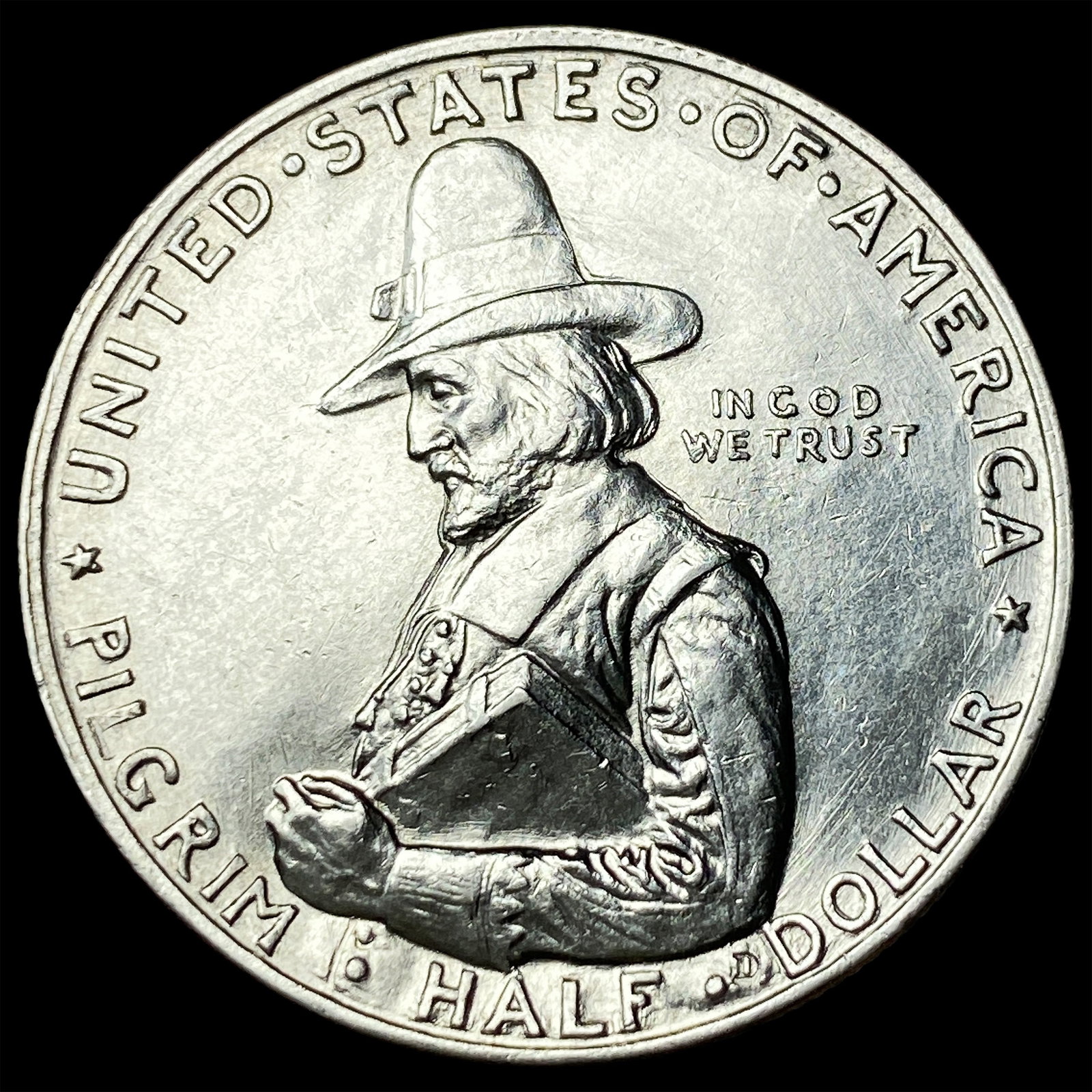 1920 Silver Pilgrim Half Dollar CLOSELY UNCIRCULATED (1 of 2)