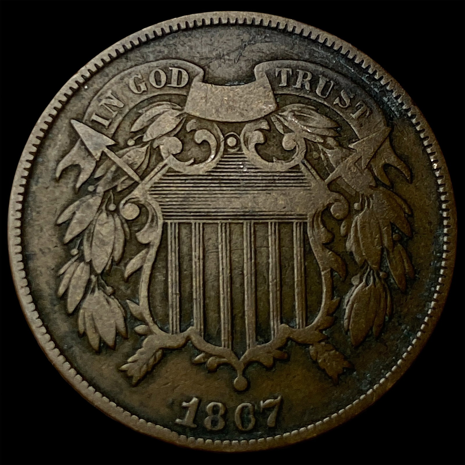 U.S. 2-cent piece LIGHTLY CIRCULATED (1 of 2)