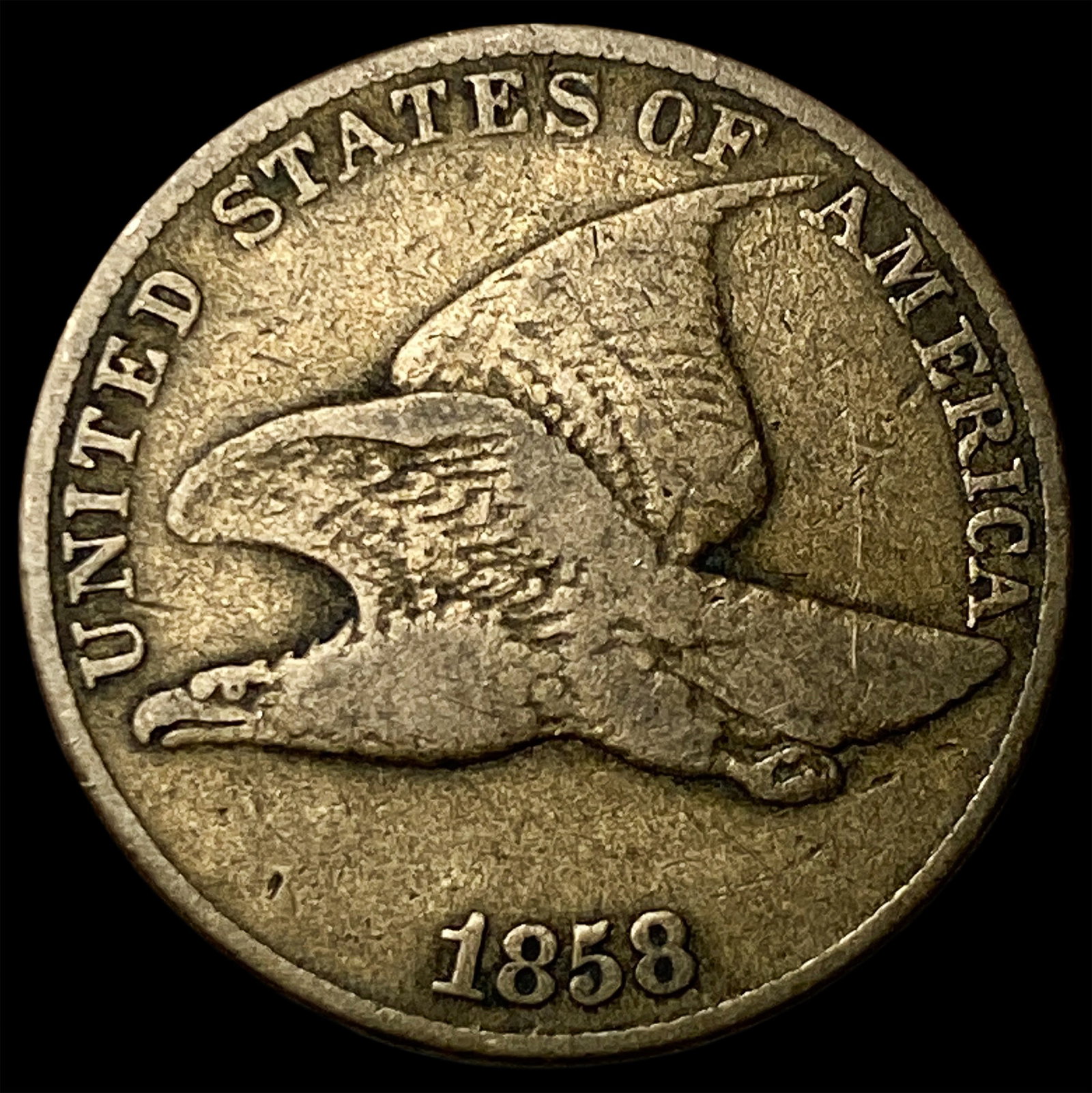 1858 Copper-Nickel Flying Eagle Cent LIGHTLY CIRCULATED: 1858 Copper-Nickel Flying Eagle Cent LIGHTLY CIRCULATED