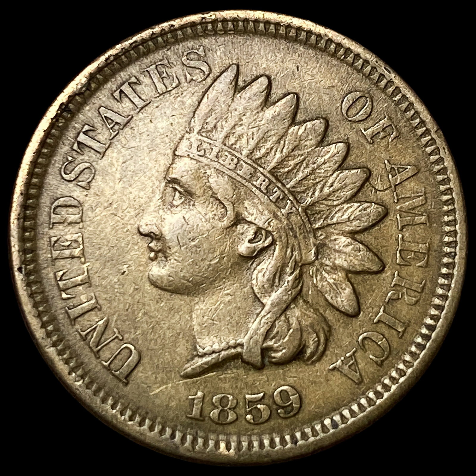 1859 Copper-Nickel Indian Head Cent NEARLY UNCIRCULATED (1 of 2)