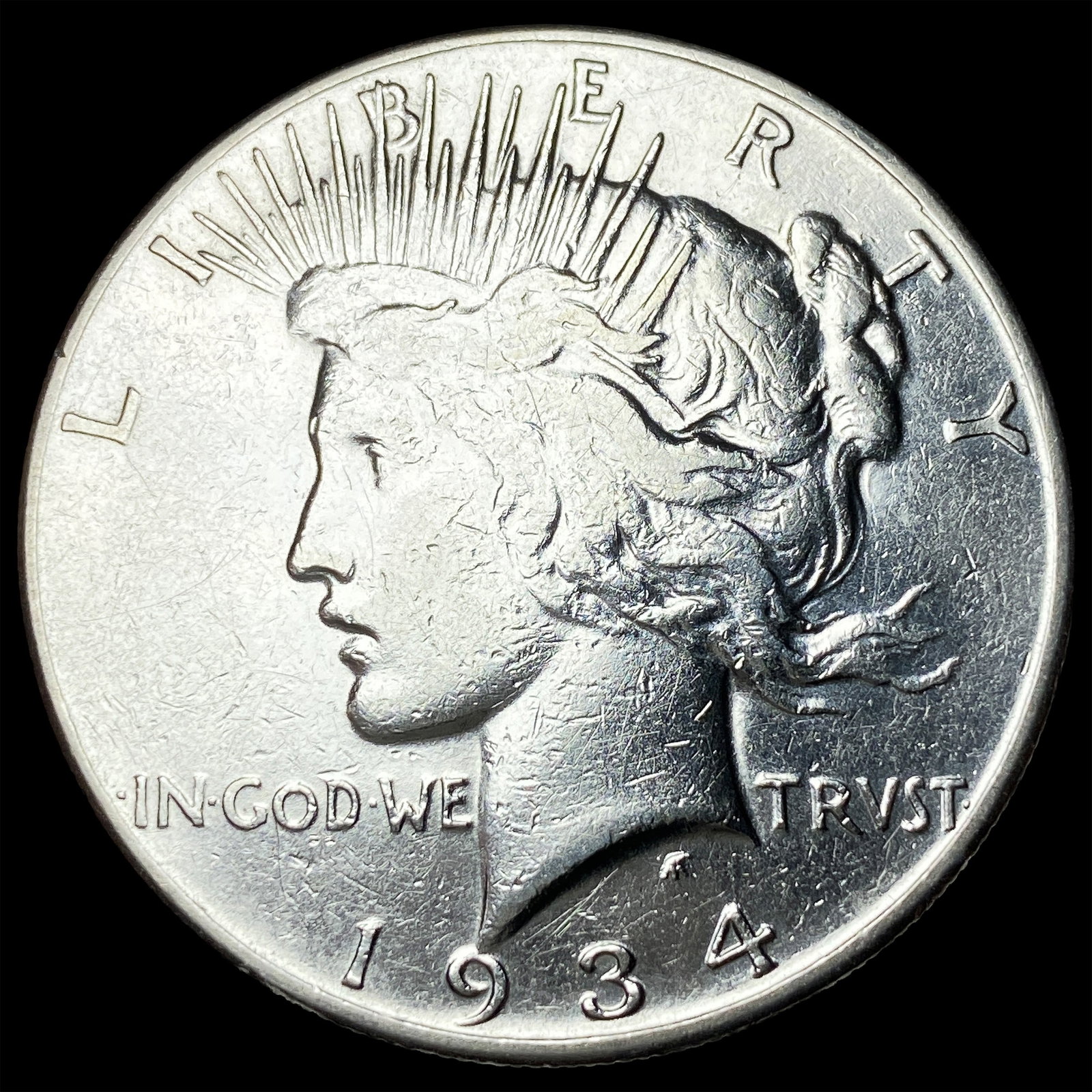1934 Peace Silver Dollar NEARLY UNCIRCULATED: 1934 Peace Silver Dollar NEARLY UNCIRCULATED