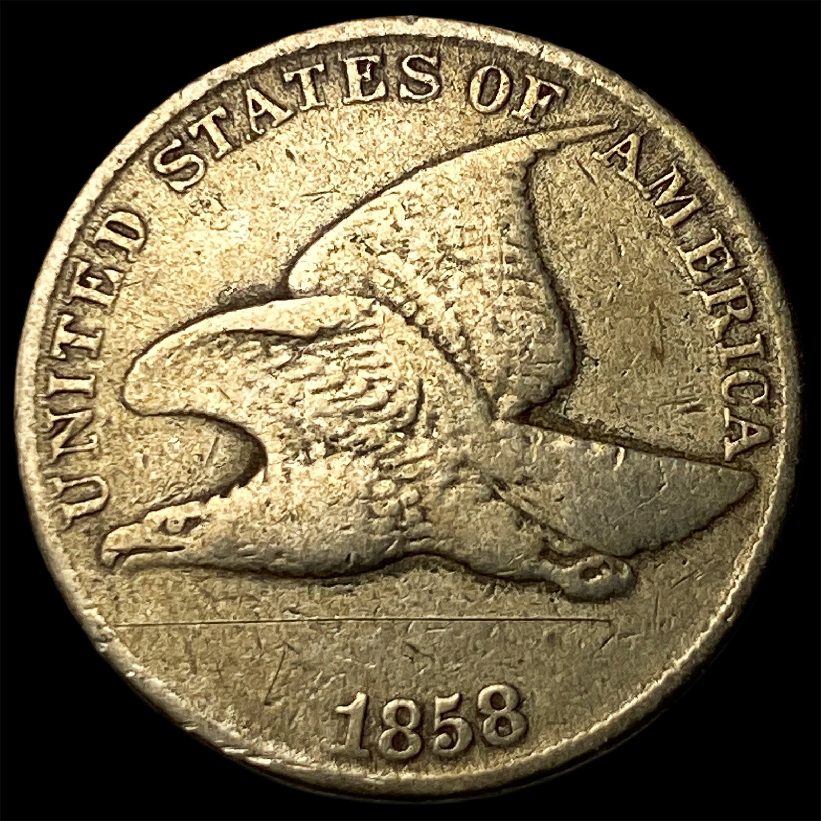 1858 Copper-Nickel Flying Eagle Cent LIGHTLY CIRCULATED (1 of 2)