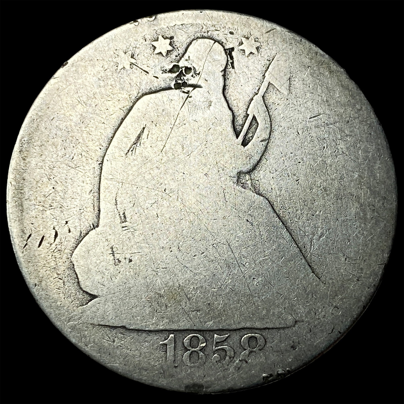 1858-O Silver Seated Liberty Half Dollar HIGH GRADE: 1858-O Silver Seated Liberty Half Dollar HIGH GRADE