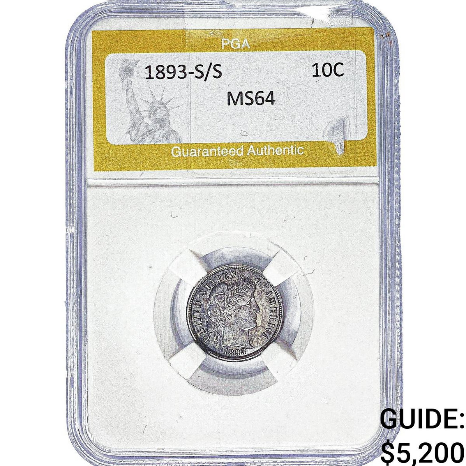 1893-S/S Barber Dime PGA MS64 (1 of 2)