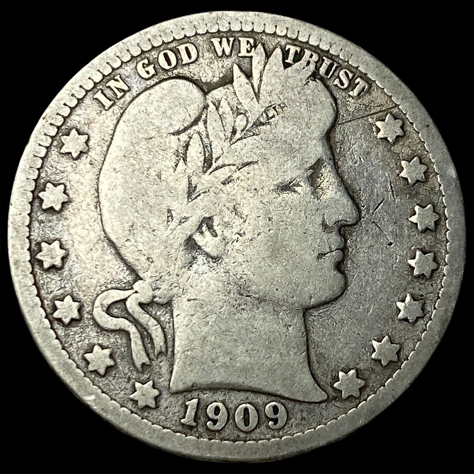 1909-D Silver Barber Quarter NICELY CIRCULATED (1 of 2)