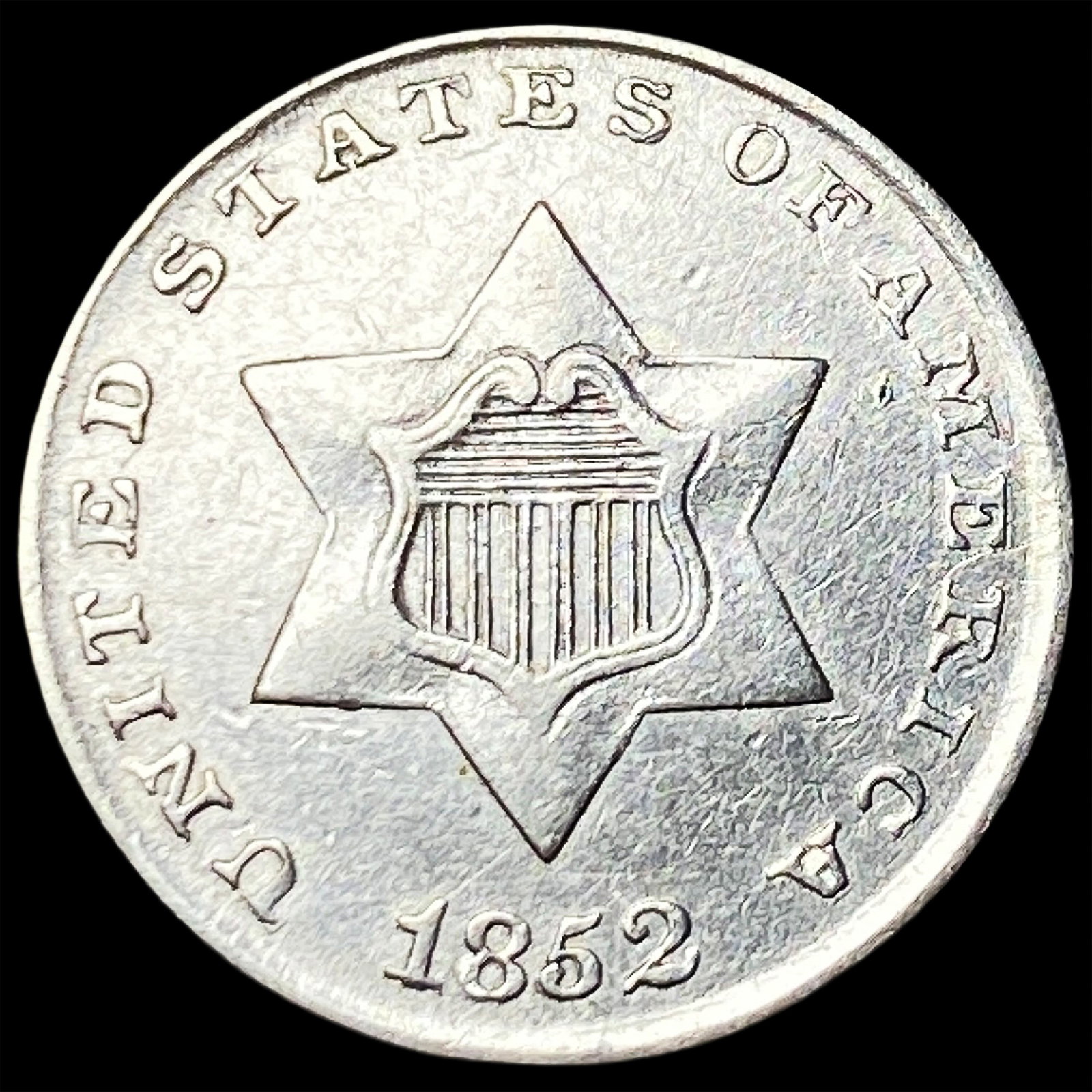 1852 Silver Three-Cent Piece CLOSELY UNCIRCULATED (1 of 2)