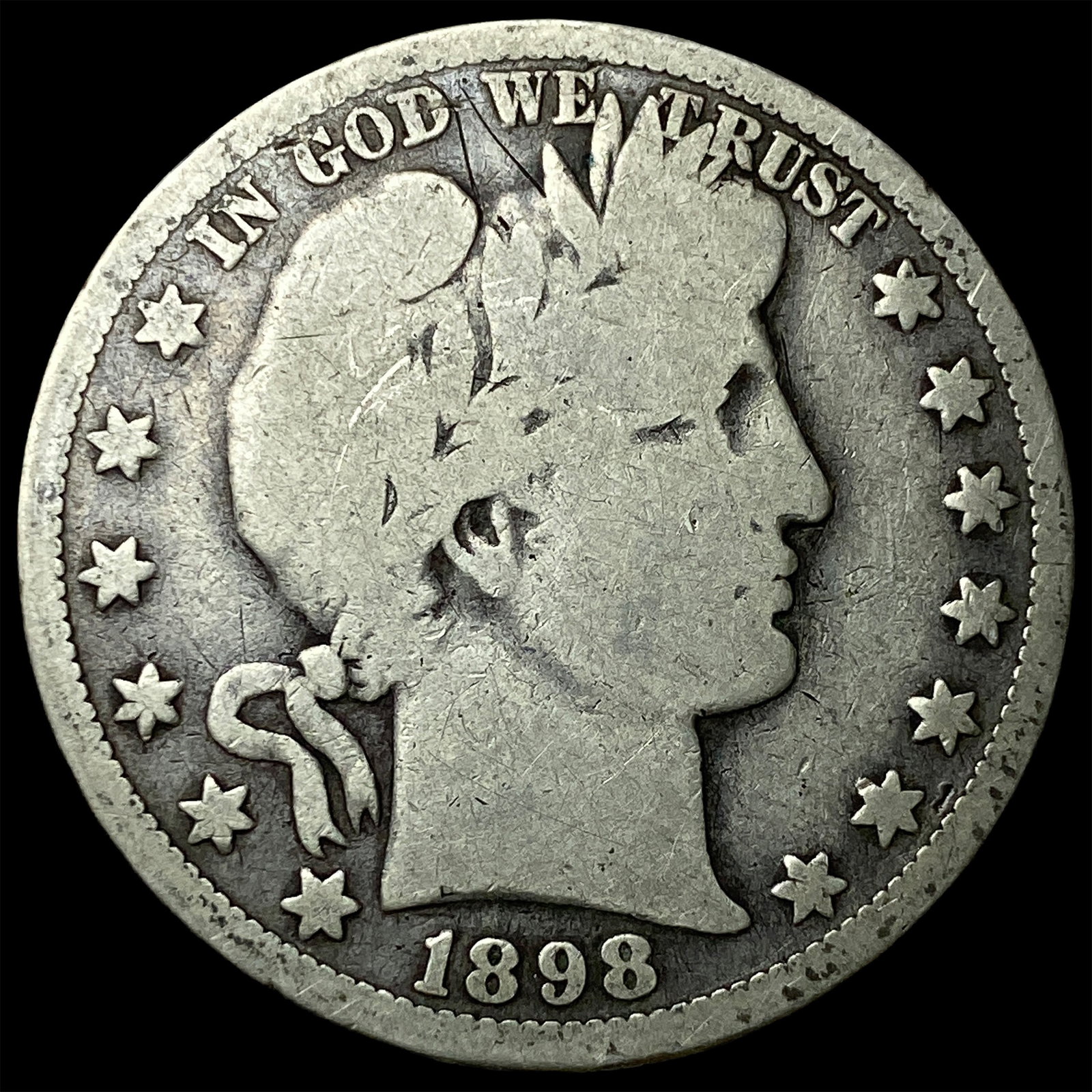 1898-O Silver Barber Half Dollar NICELY CIRCULATED (1 of 2)