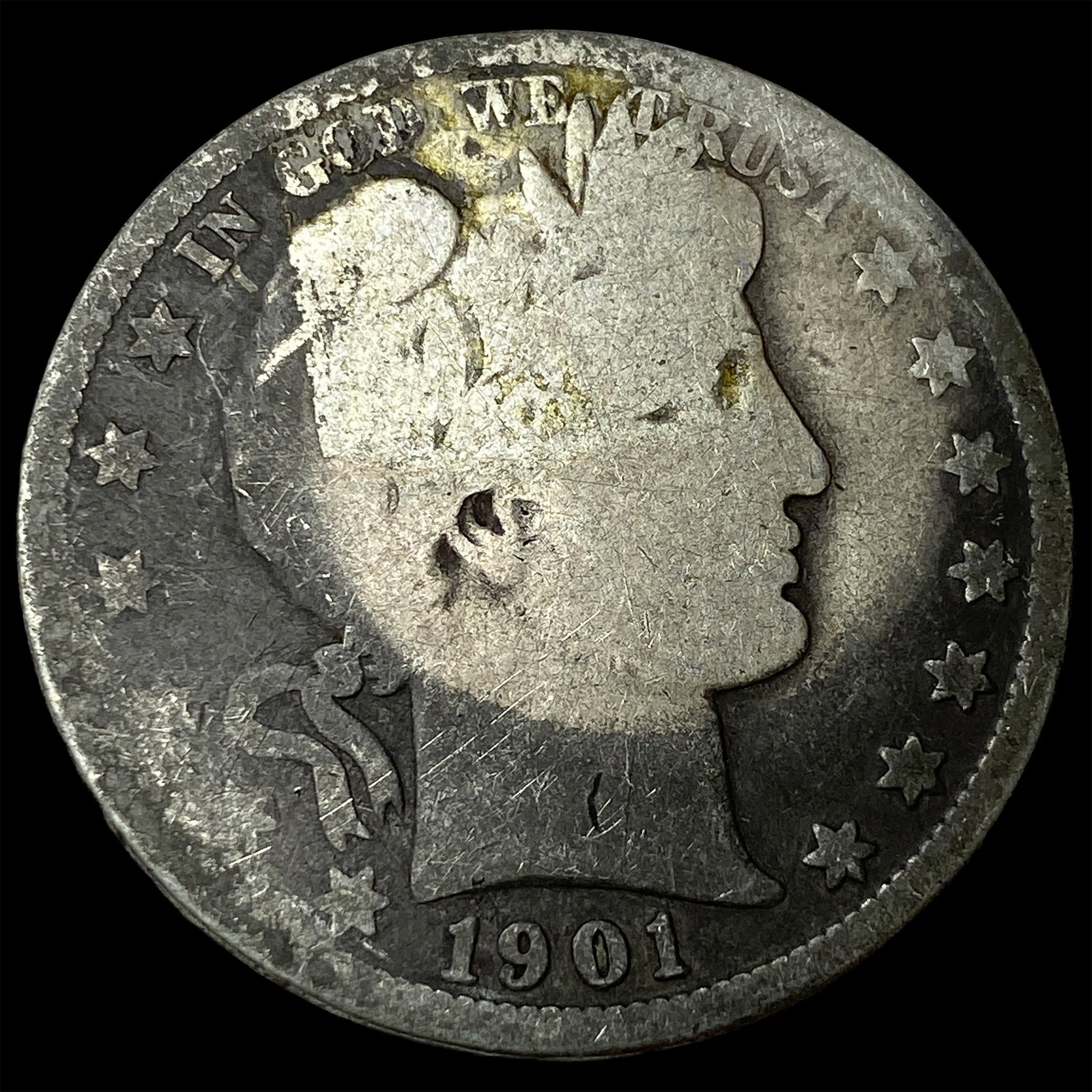 1901-S Barber Silver Half Dollar NICELY CIRCULATED (1 of 2)
