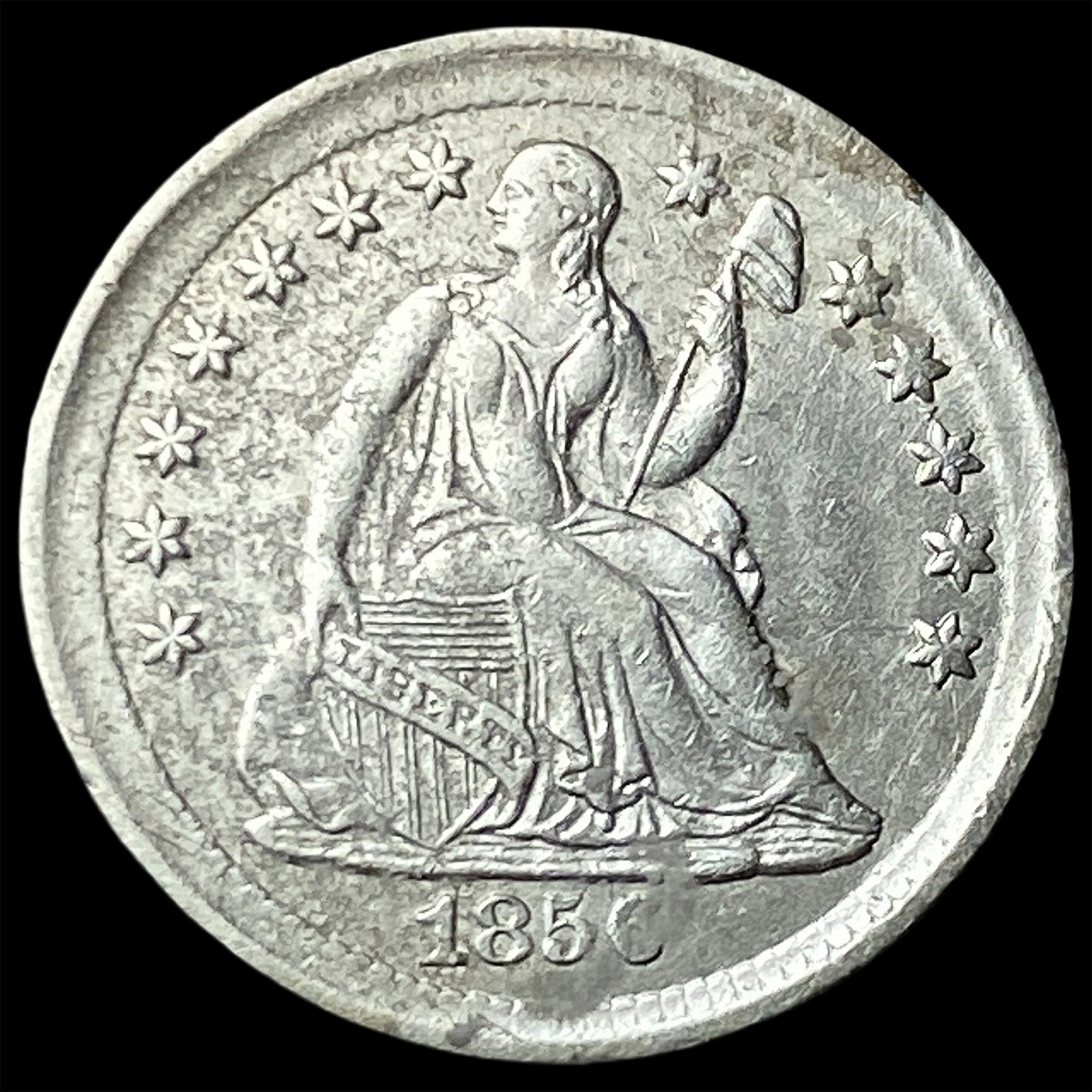 1856 Silver Seated Liberty Half Dime HIGH GRADE: 1856 Silver Seated Liberty Half Dime HIGH GRADE