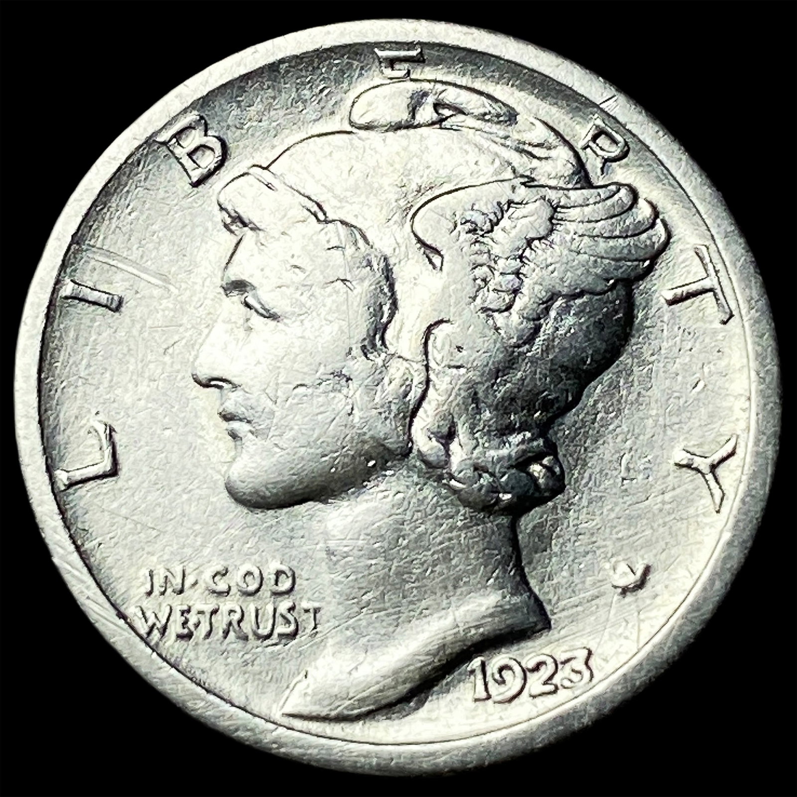 1923-S Silver Mercury Dime CLOSELY UNCIRCULATED (1 of 2)