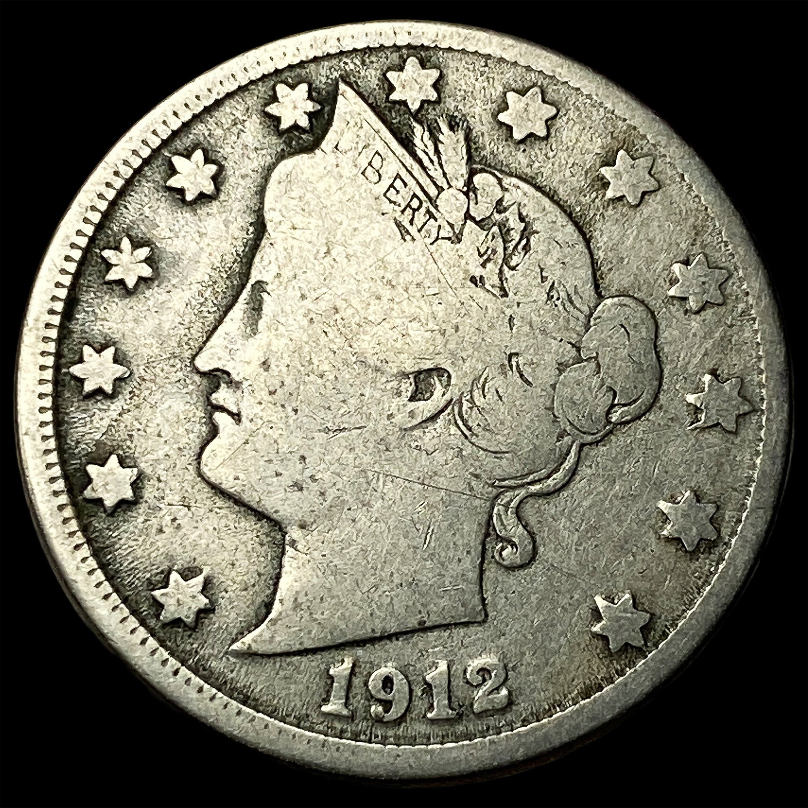 1912-D Liberty Head Nickel NICELY CIRCULATED: 1912-D Liberty Head Nickel NICELY CIRCULATED
