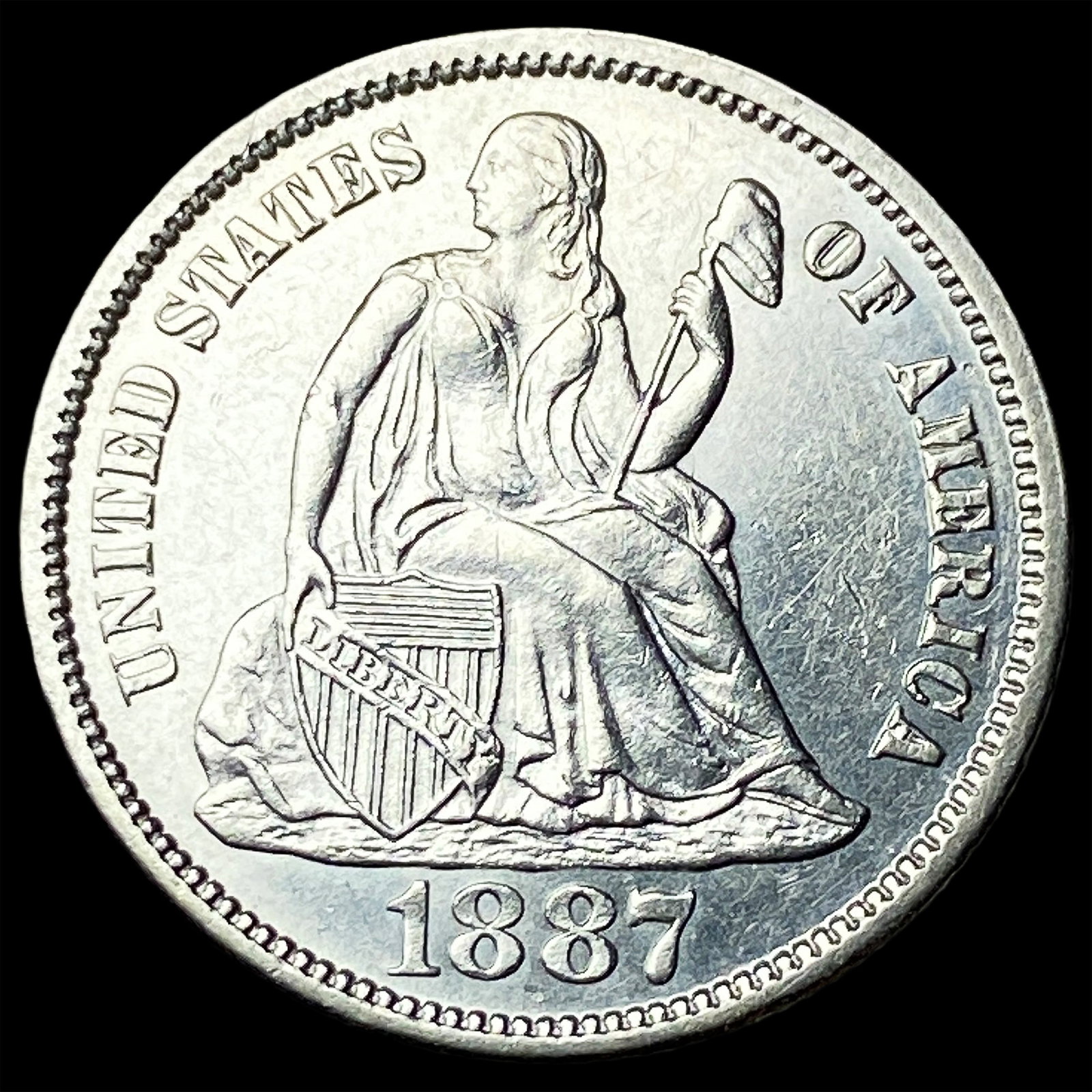 1887 Seated Liberty Dime UNCIRCULATED (1 of 2)