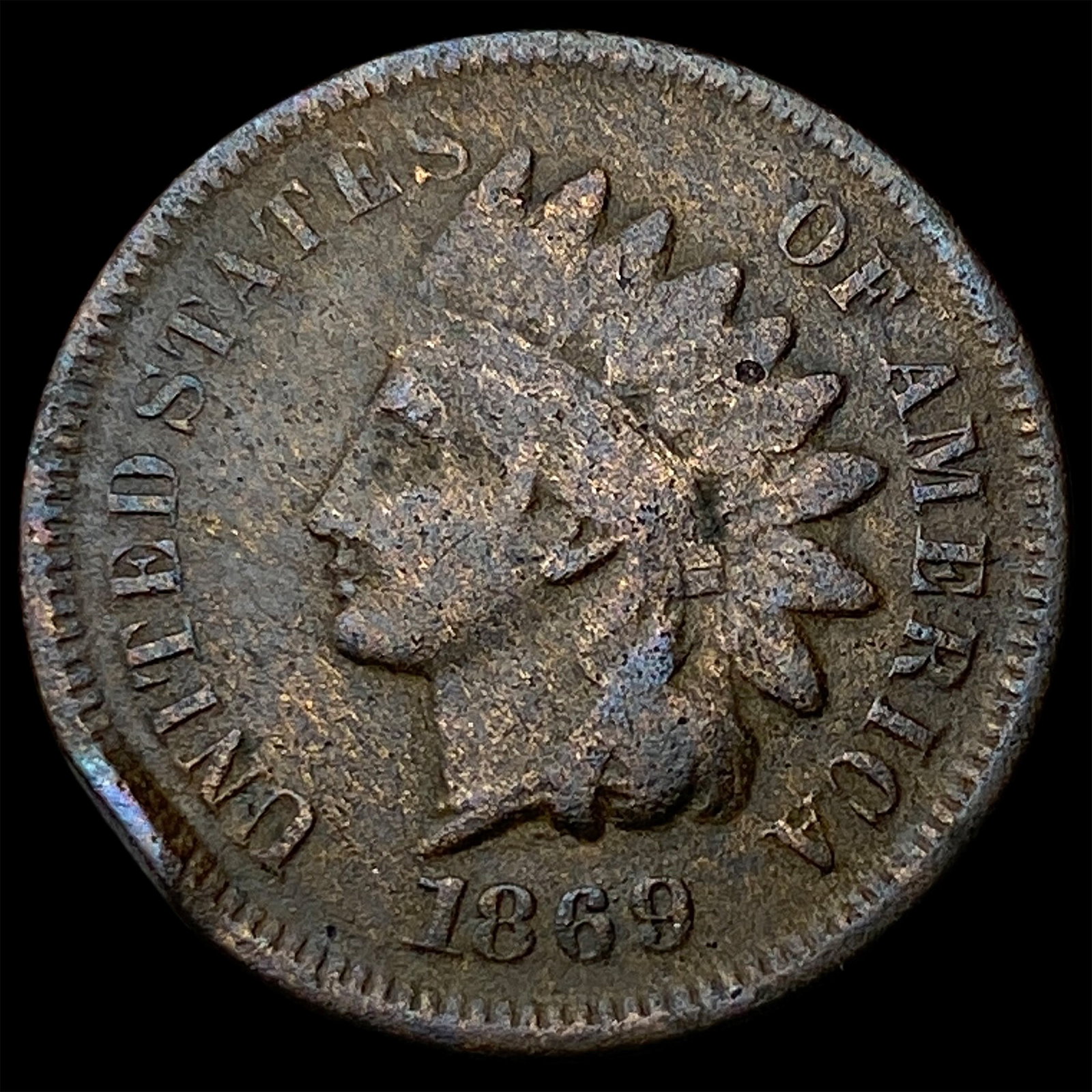 1869 Indian Head Cent NICELY CIRCULATED (1 of 2)