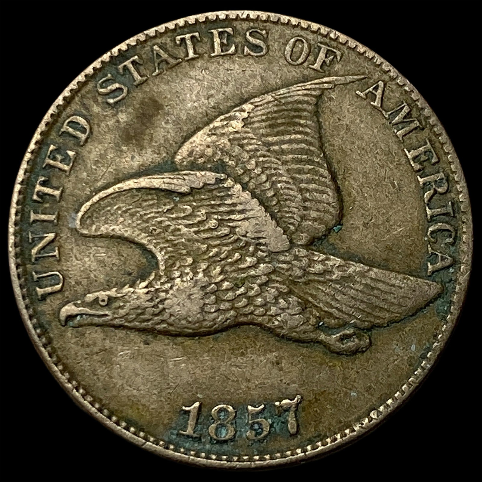 1857 Flying Eagle Cent NEARLY UNCIRCULATED: 1857 Flying Eagle Cent NEARLY UNCIRCULATED