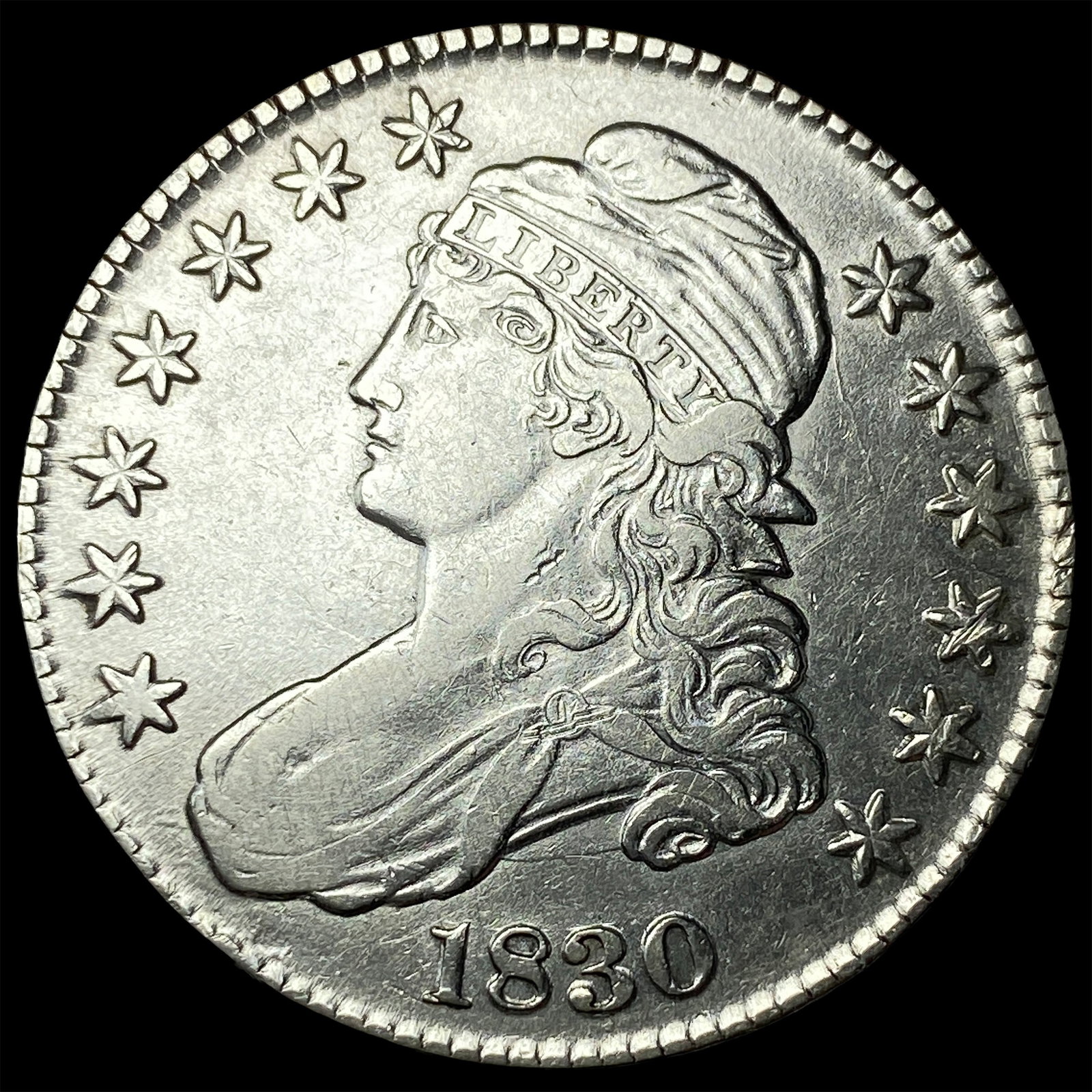 1830 Silver Capped Bust Half Dollar NEARLY UNCIRCULATED (1 of 2)