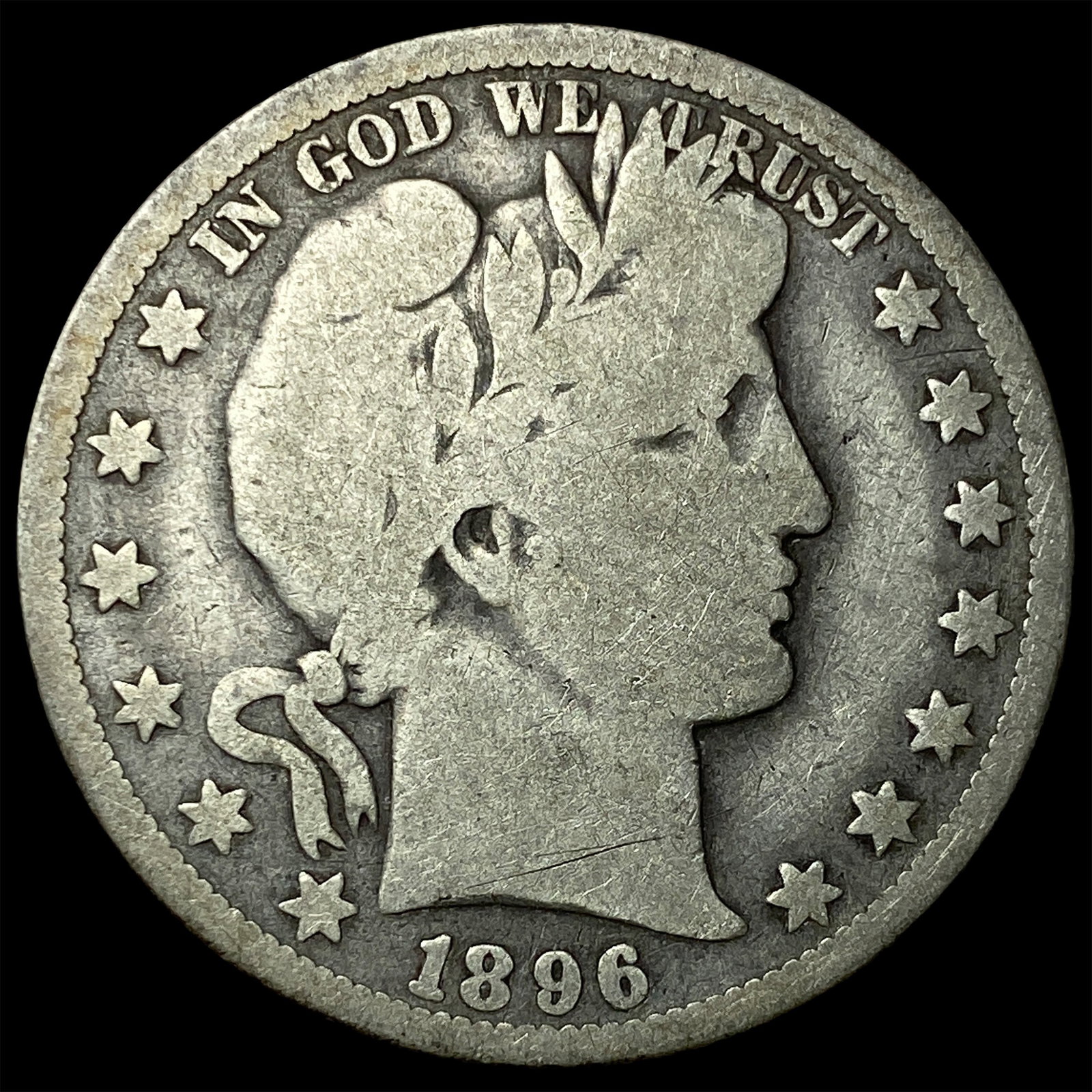 1896-O Silver Barber Half Dollar NICELY CIRCULATED (1 of 2)