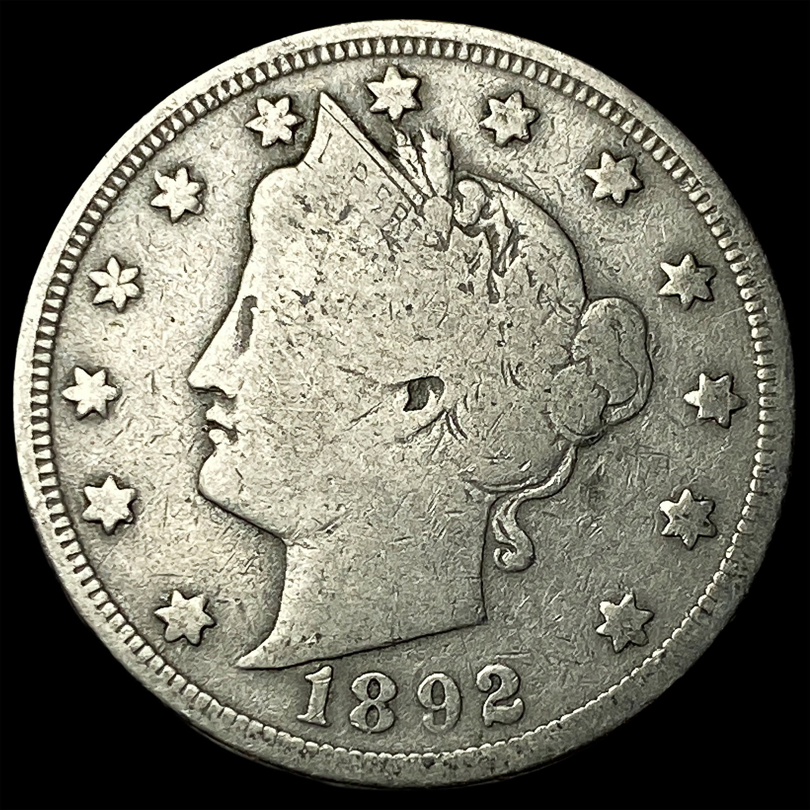 1892 Liberty Head Nickel NICELY CIRCULATED: 1892 Liberty Head Nickel NICELY CIRCULATED