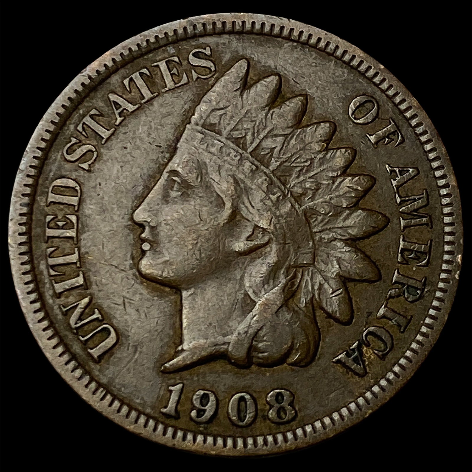 1908-S Indian Head Cent NEARLY UNCIRCULATED (1 of 2)