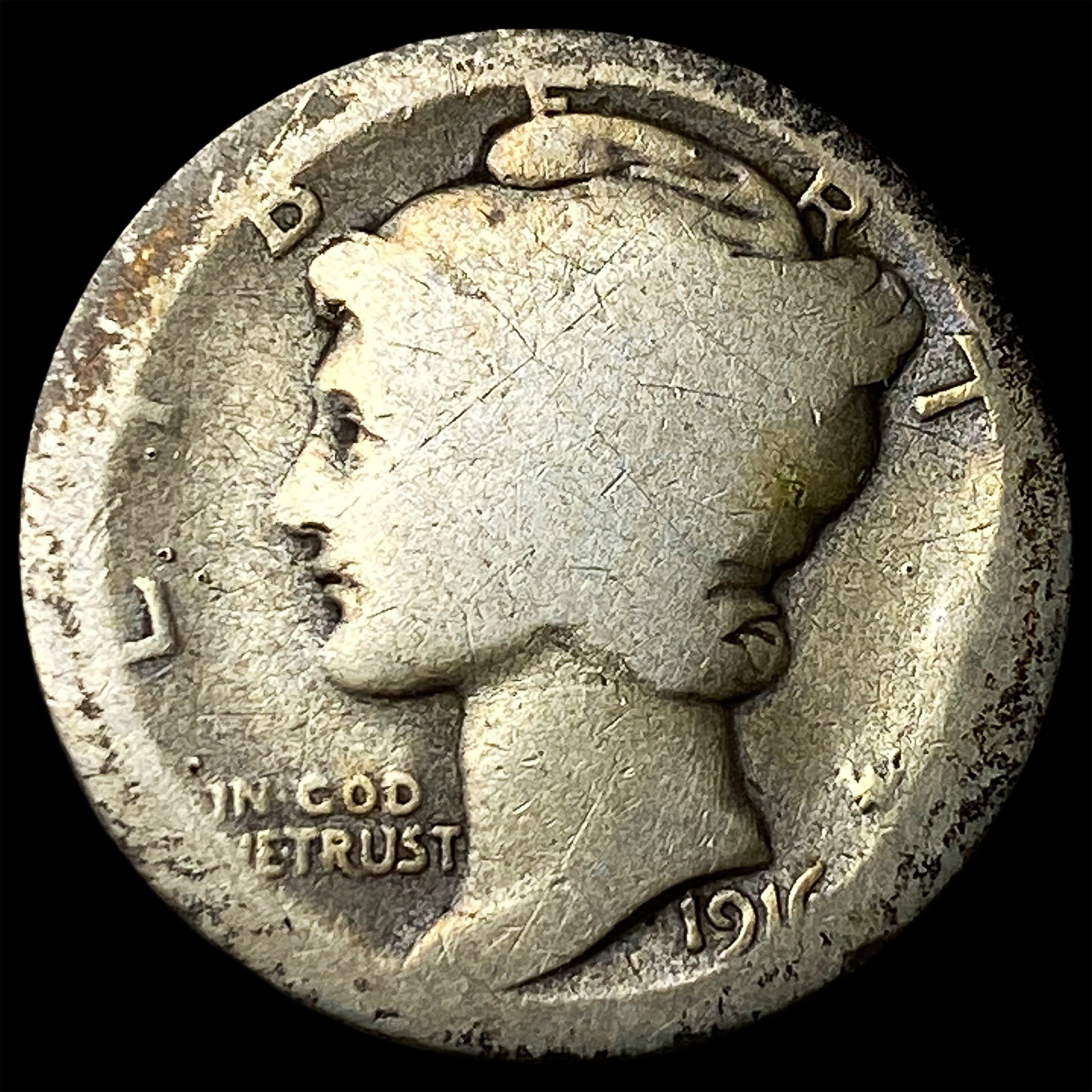 1916-D Silver Mercury Dime NICELY CIRCULATED (1 of 2)