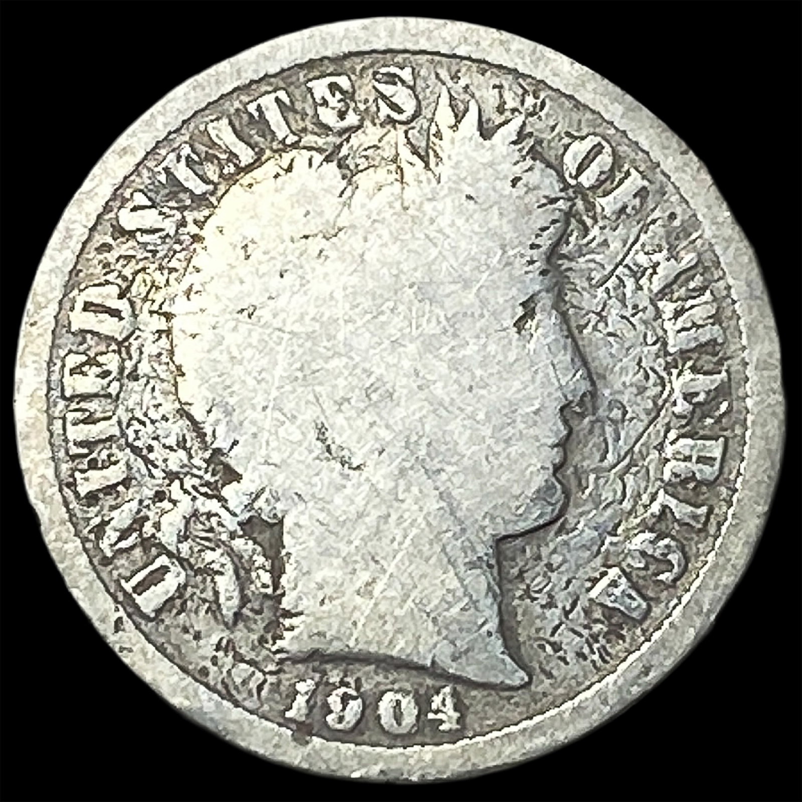 1904-S Silver Barber Dime NICELY CIRCULATED (1 of 2)