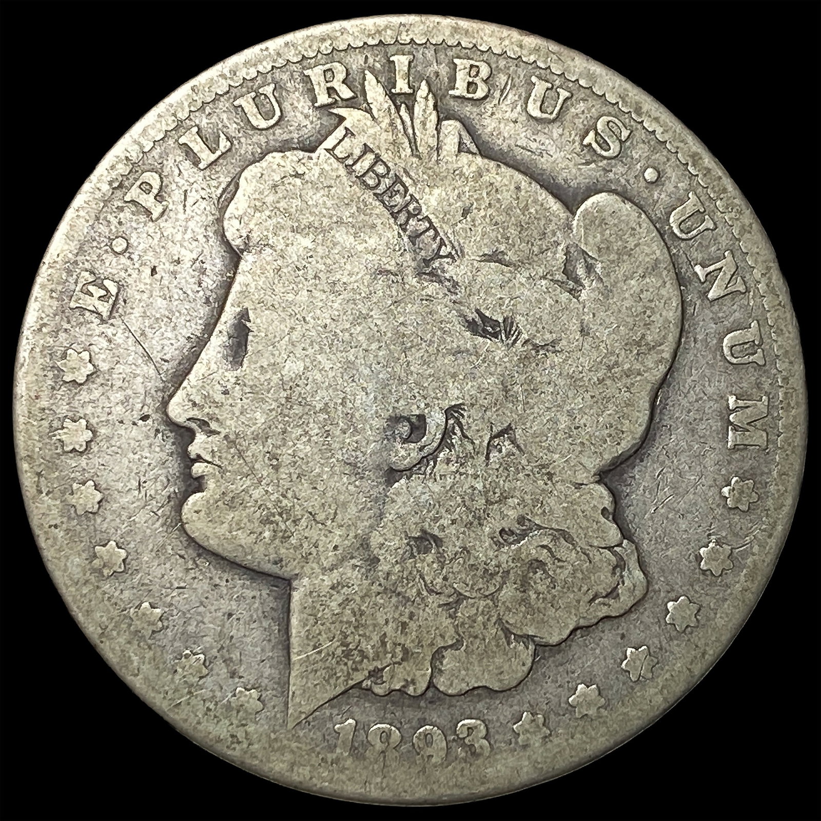 1893-CC Silver Morgan Dollar NICELY CIRCULATED: 1893-CC Silver Morgan Dollar NICELY CIRCULATED