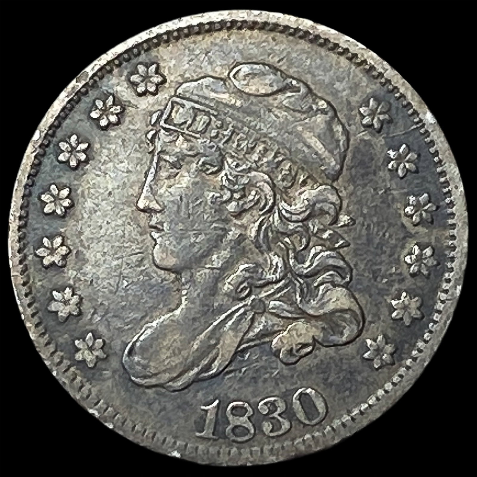 1830 Capped Bust Half Dime NEARLY UNCIRCULATED (1 of 2)