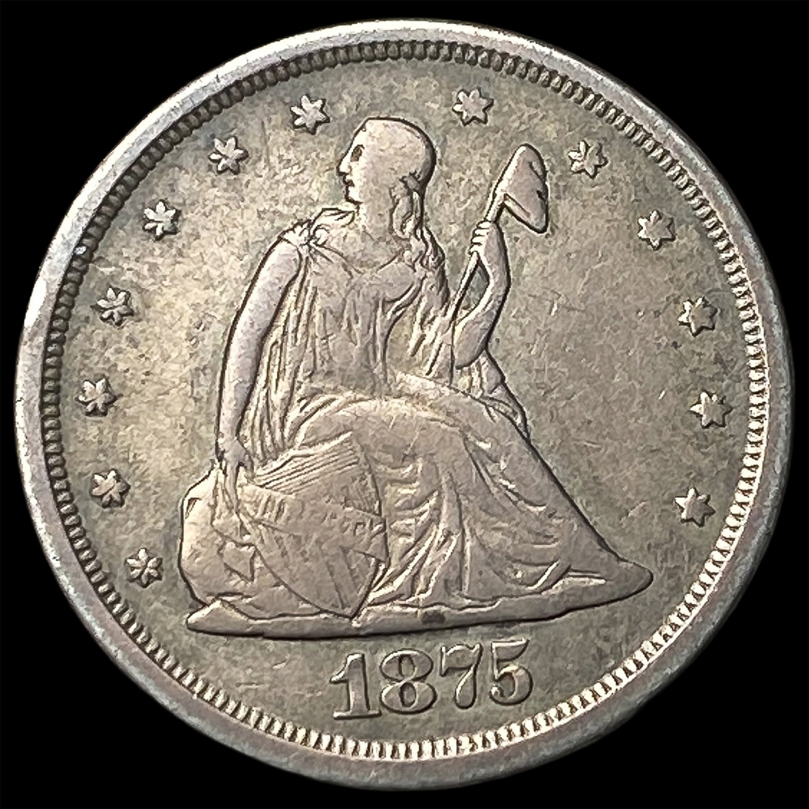 1875-S Silver Twenty Cents NEARLY UNCIRCULATED (1 of 2)