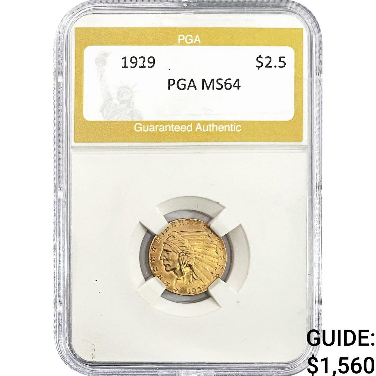 1929 $2.50 Gold Quarter Eagle PGA MS64 (1 of 2)