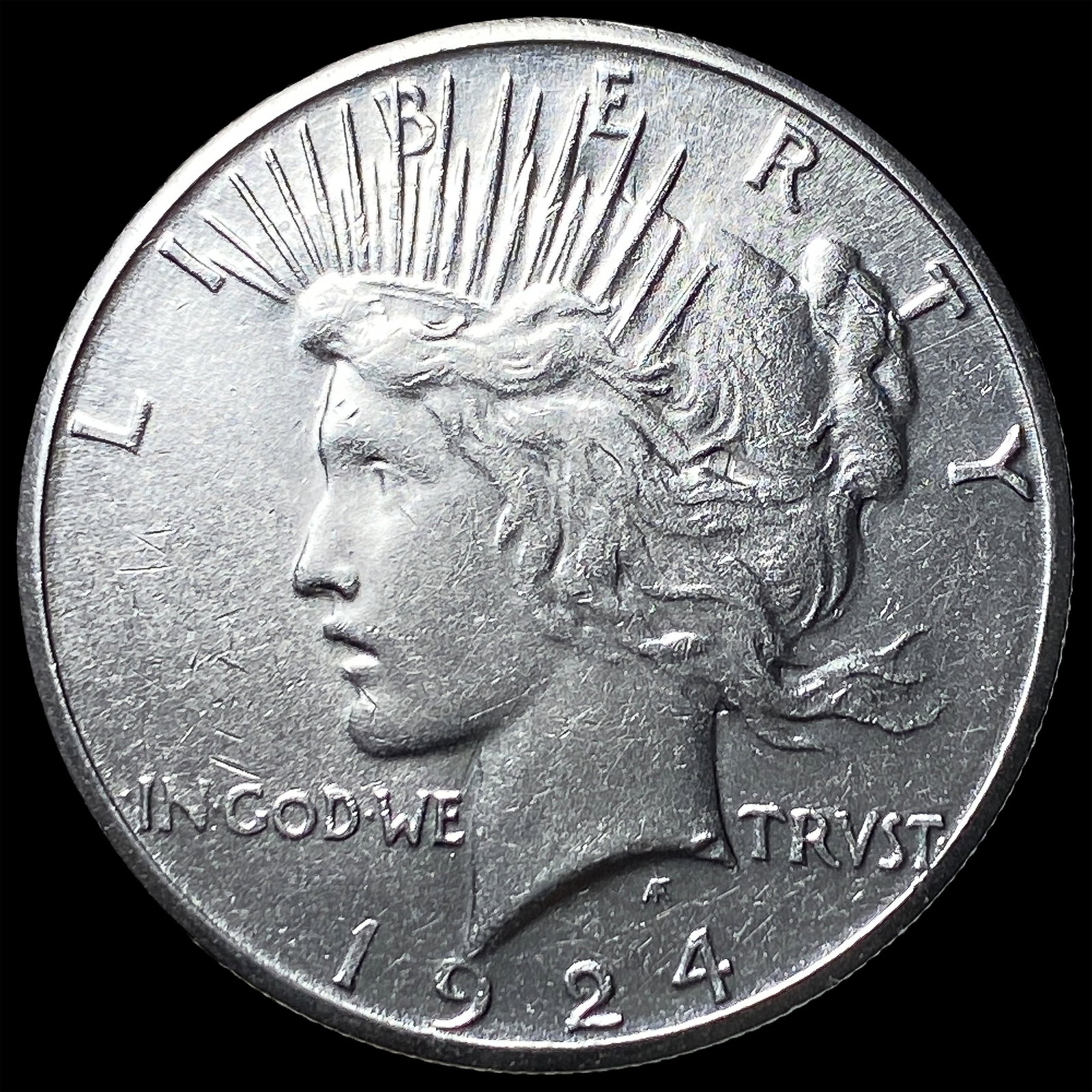 1924-S Peace Silver Dollar CLOSELY UNCIRCULATED: 1924-S Peace Silver Dollar CLOSELY UNCIRCULATED