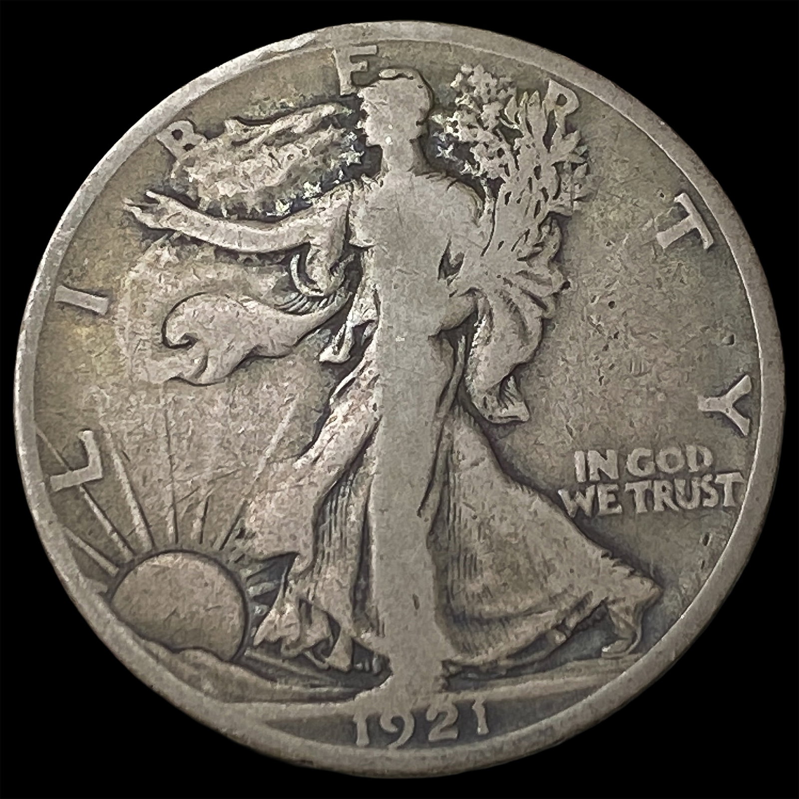 1921-S Walking Liberty Half Dollar NICELY CIRCULATED (1 of 2)