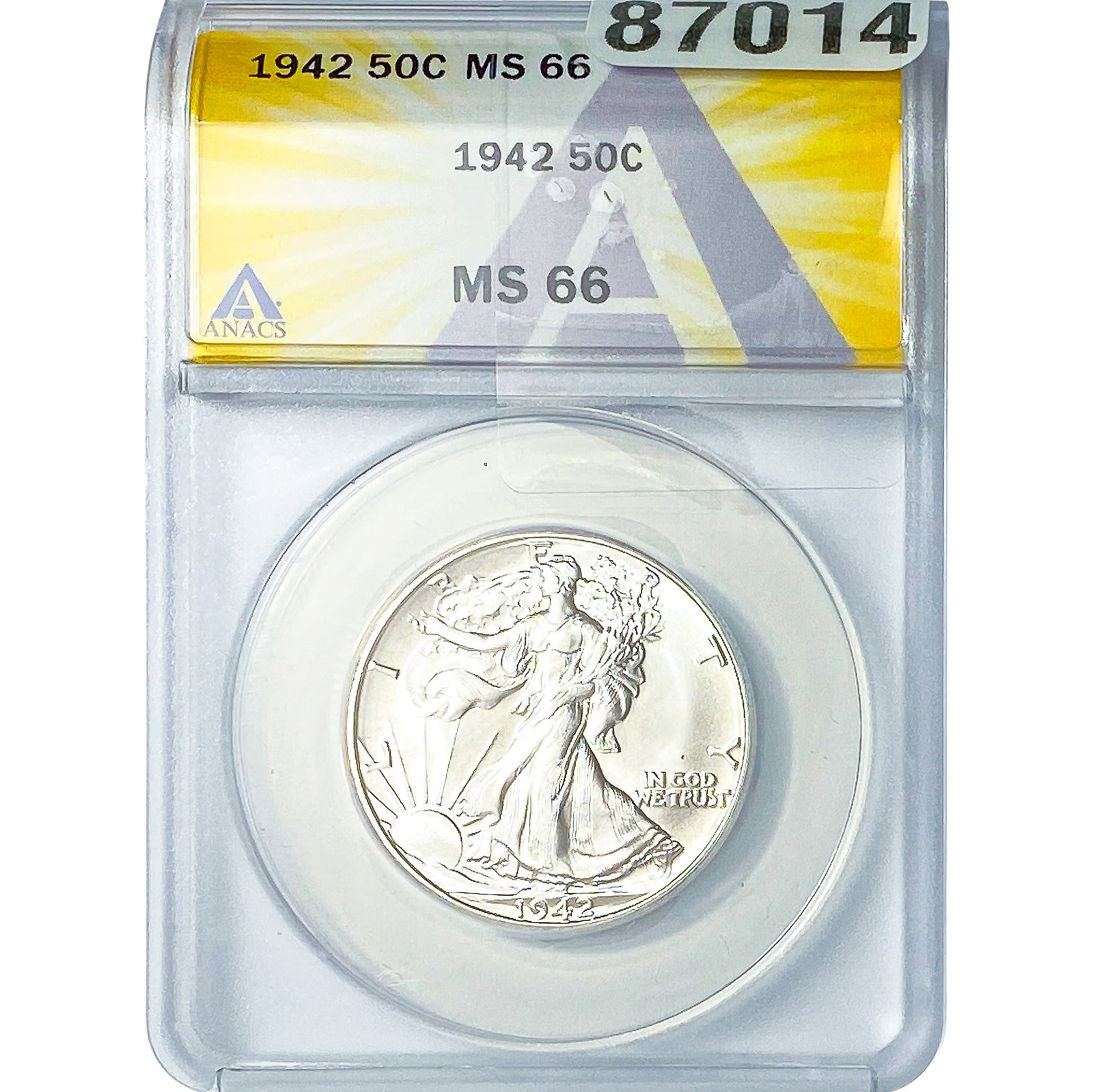 1942 Walking Liberty Half Dollar ANACS MS66 (1 of 2)