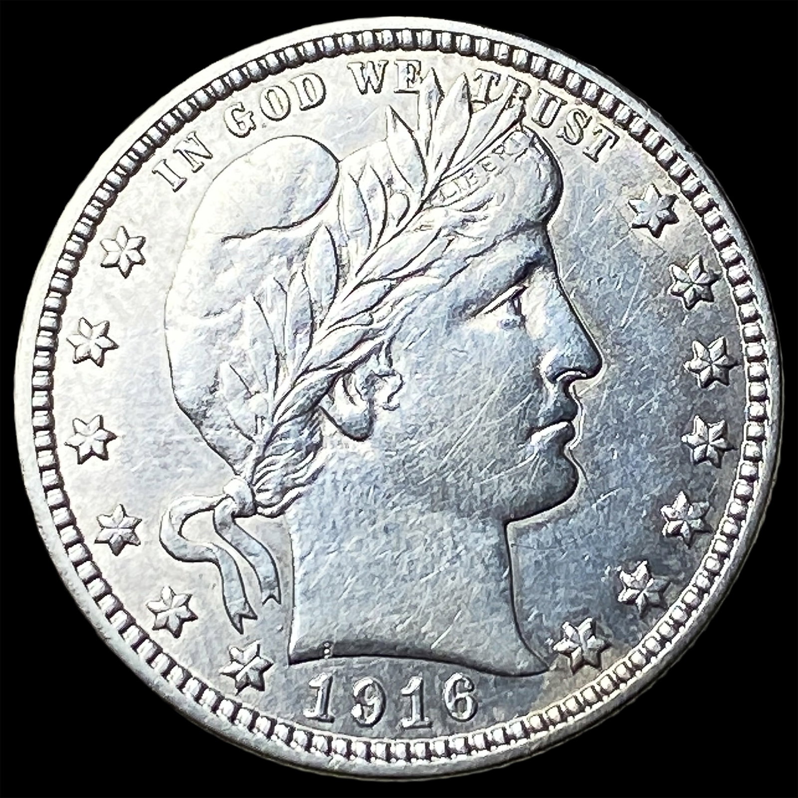 1916-D Silver Barber Quarter ABOUT UNCIRCULATED (1 of 2)