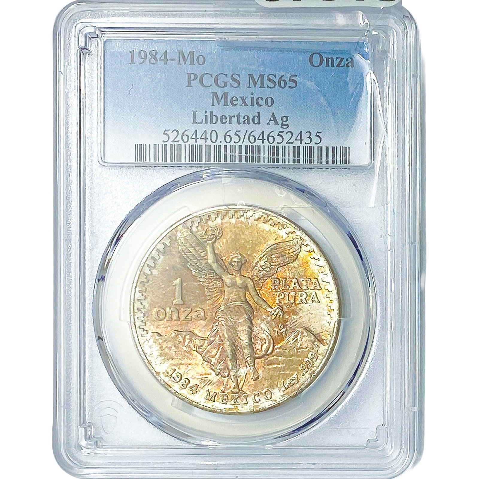 1984-Mo 1 Onza Mexico Libertad Ag PCGS MS65 (1 of 2)