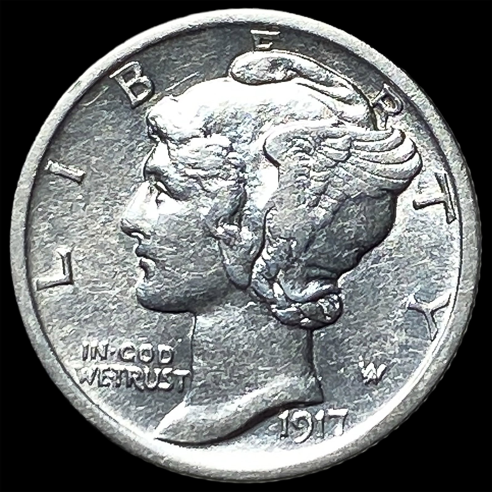 1917 Silver Mercury Dime UNCIRCULATED (1 of 2)