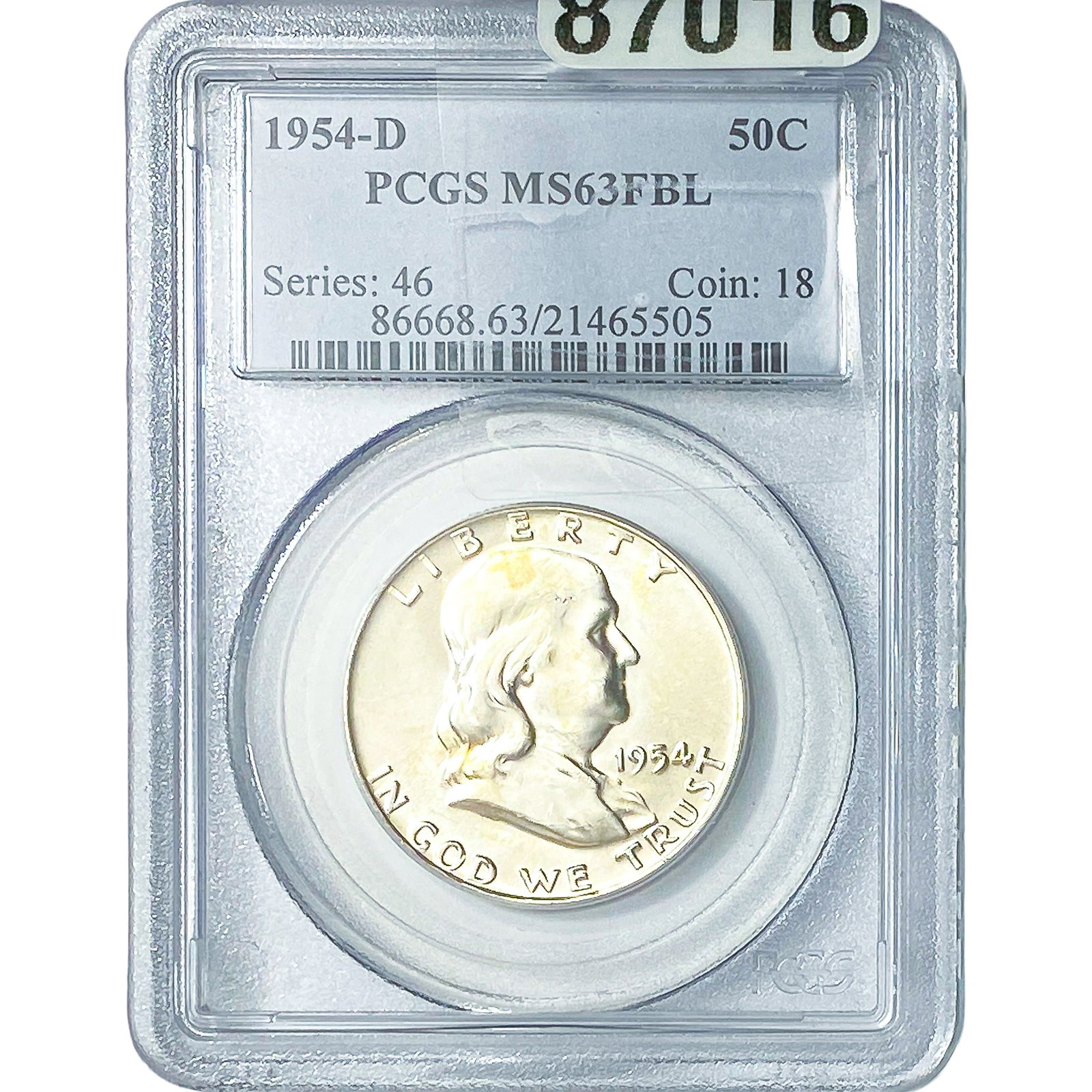 1954-D Franklin Half Dollar PCGS MS63 FBL (1 of 2)