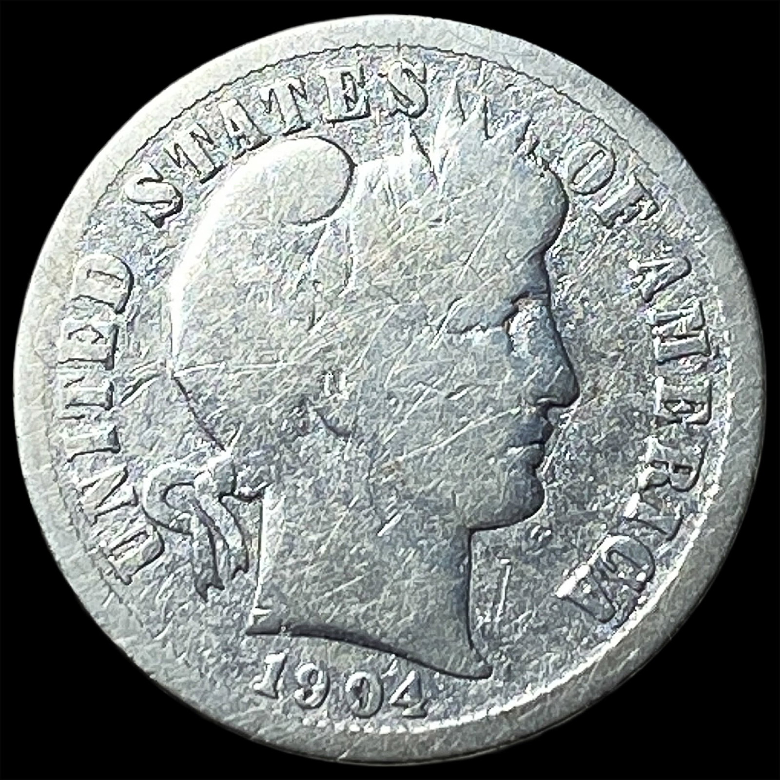 1904-S Silver Barber Dime NICELY CIRCULATED (1 of 2)