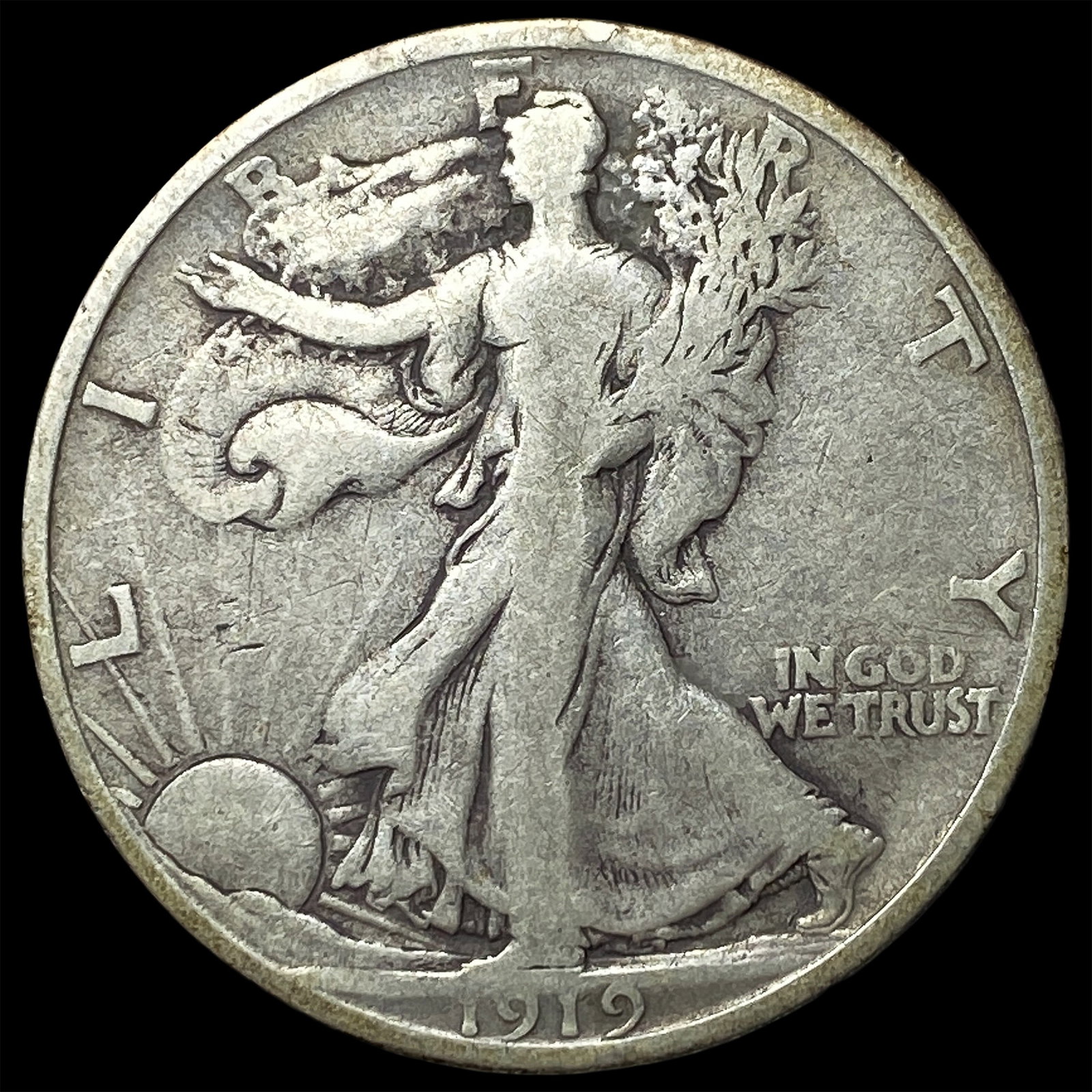 1919-D Walking Liberty Half Dollar NICELY CIRCULATED (1 of 2)