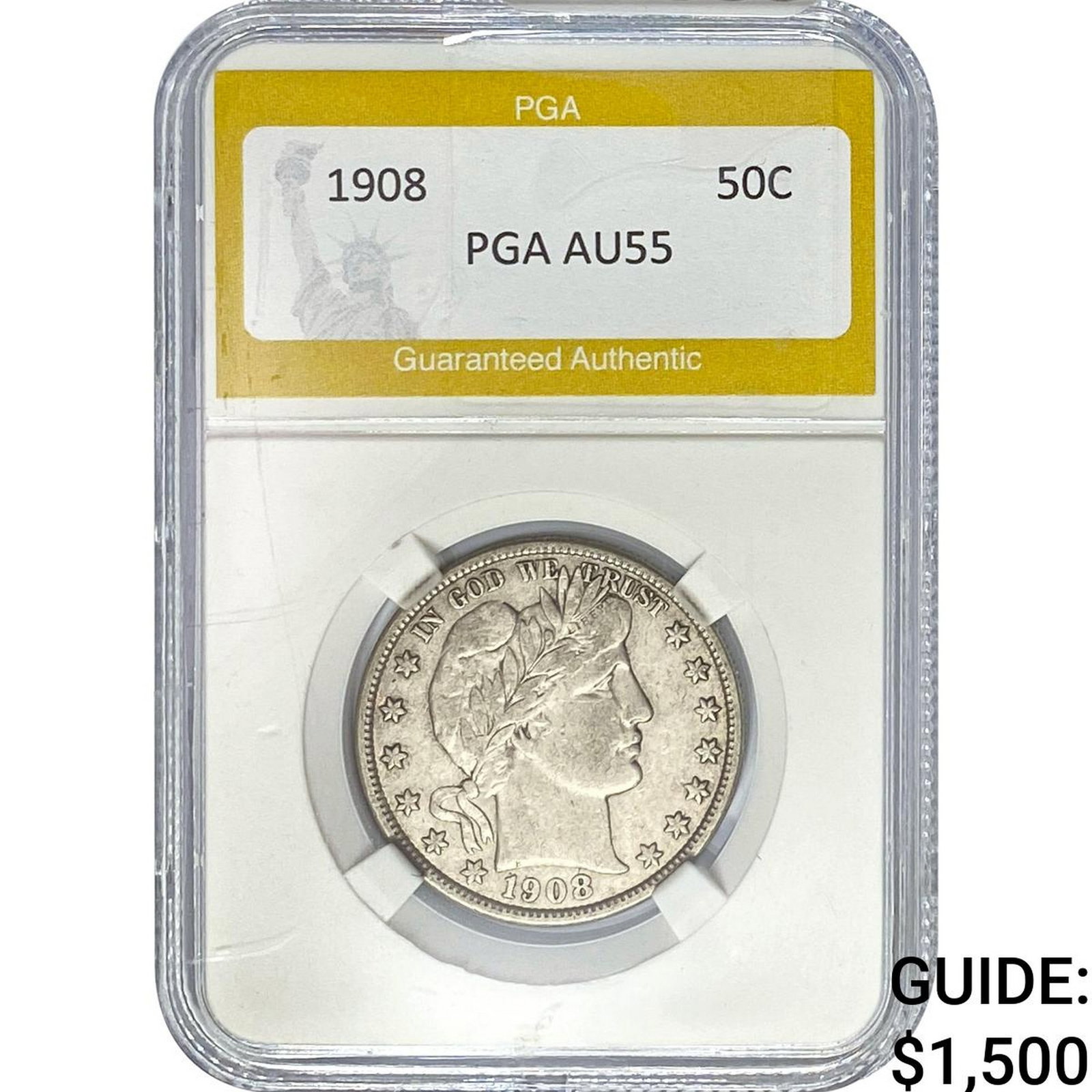 1908 Barber Half Dollar PGA AU55 (1 of 2)