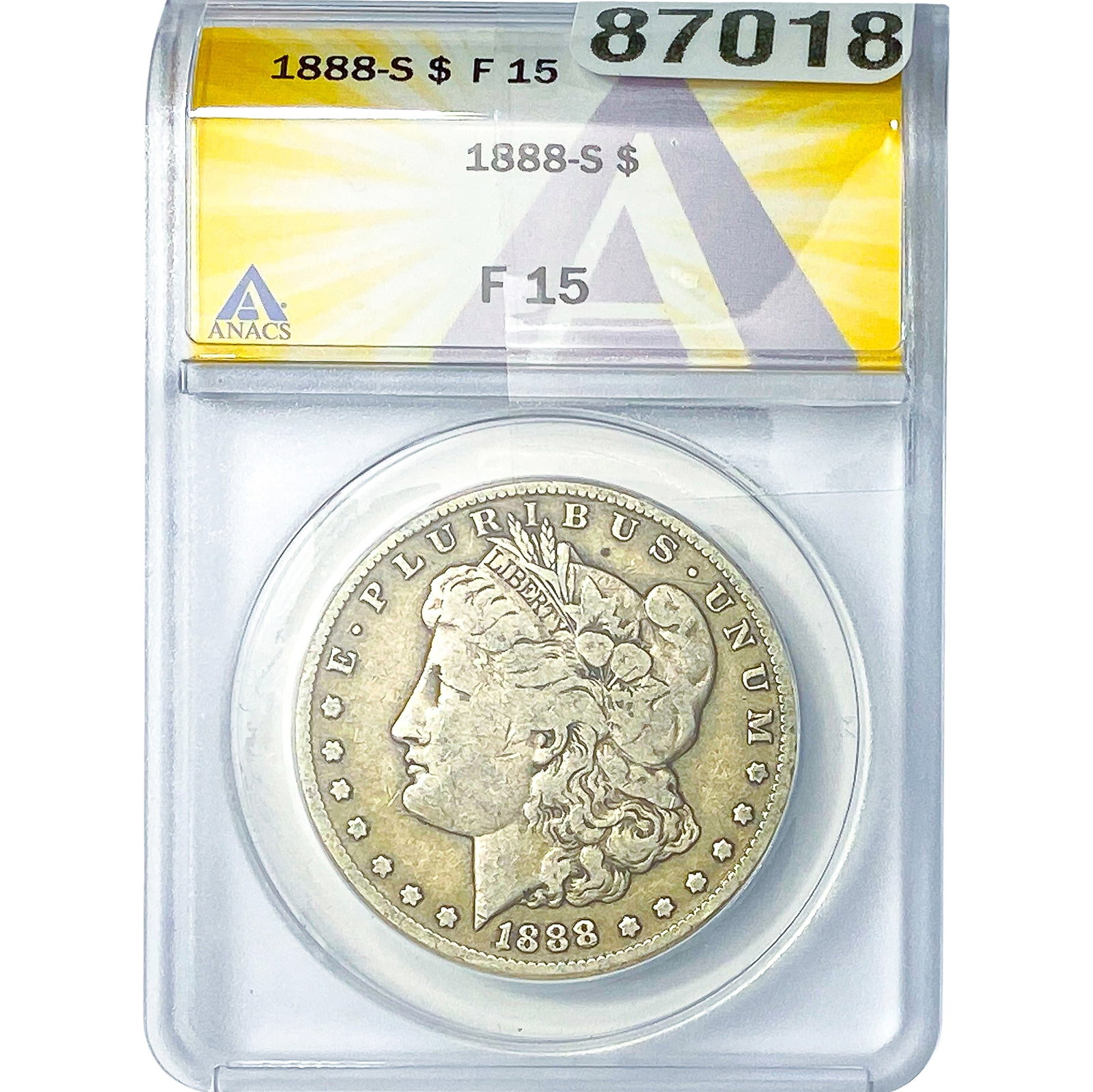 1888-S Morgan Silver Dollar ANACS F15: 1888-S Morgan Silver Dollar ANACS F15