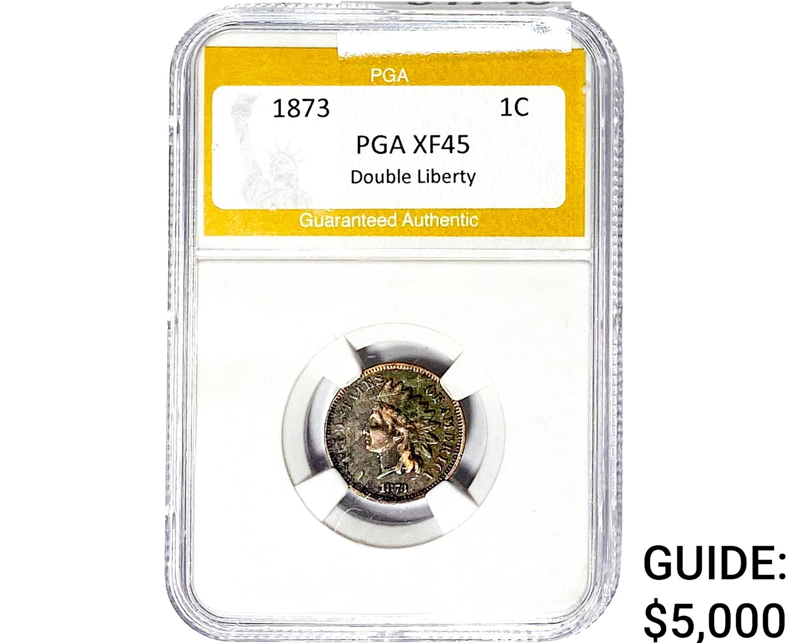 1873 Indian Head Cent PGA XF45 DOUBLE LIBERTY (1 of 2)