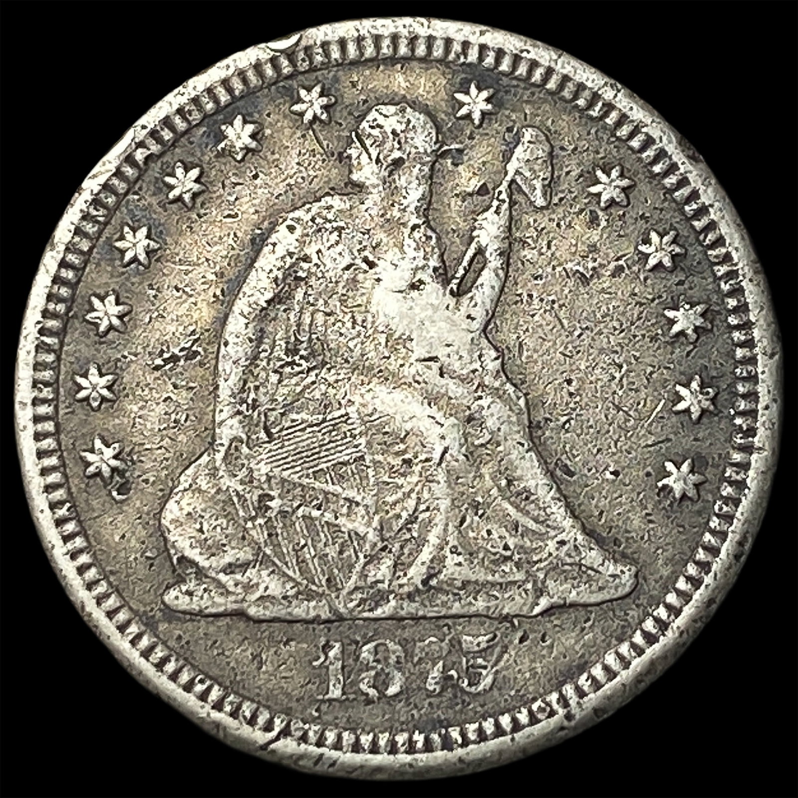 1875-CC Silver Seated Liberty Quarter LIGHTLY CIRCULATED: 1875-CC Silver Seated Liberty Quarter LIGHTLY CIRCULATED